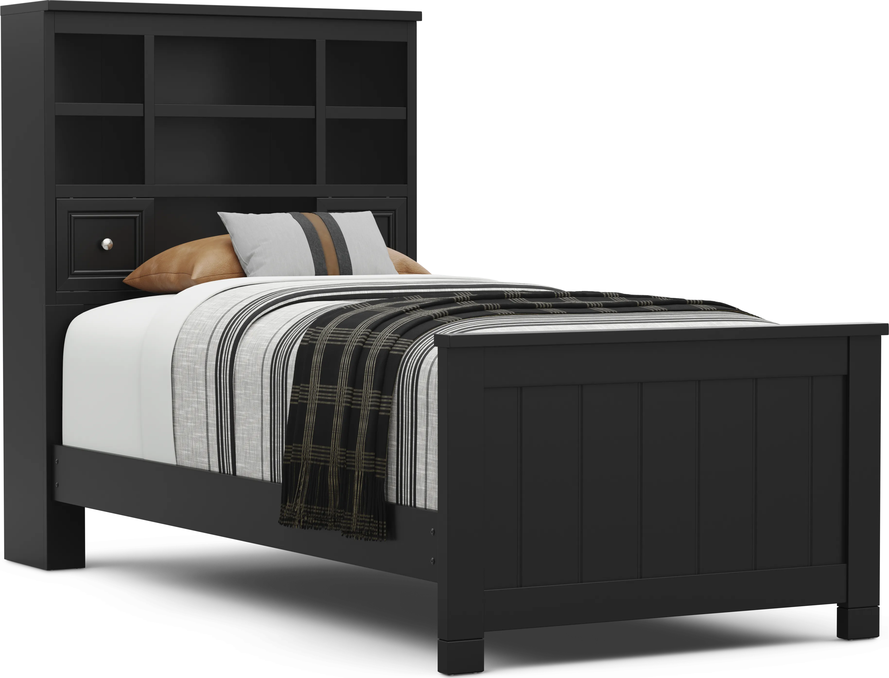 Kids Cottage Colors 2.0 Black Twin Bookcase Bed - Thumbnail - Image 1