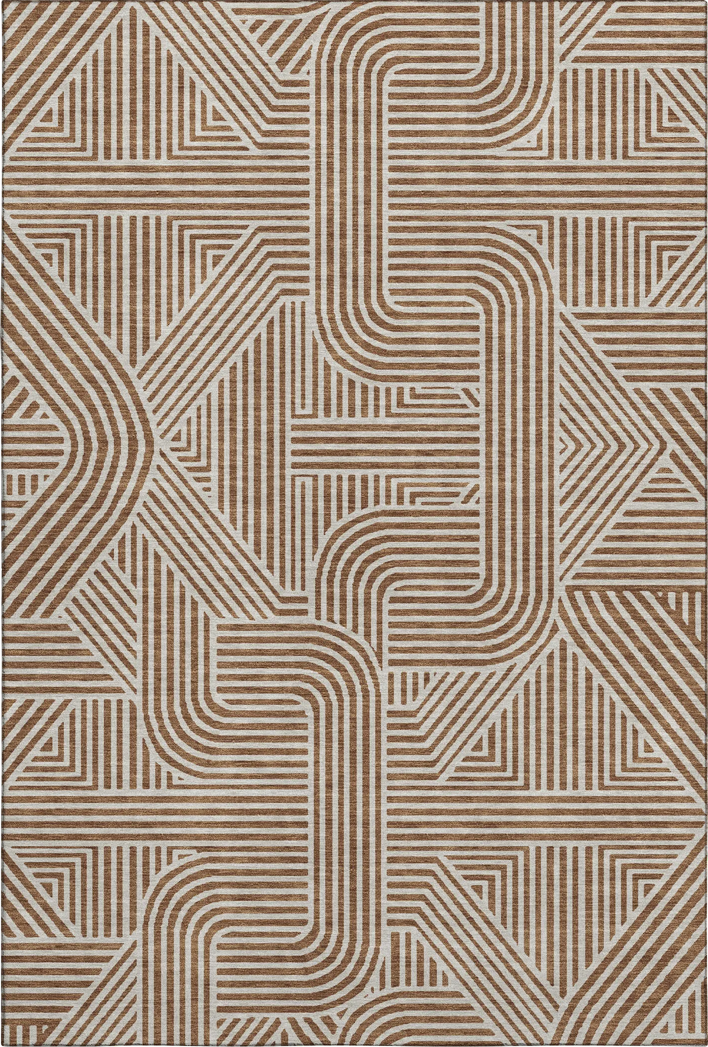 Rosette Orange 9' x 12' Rug - Image 1