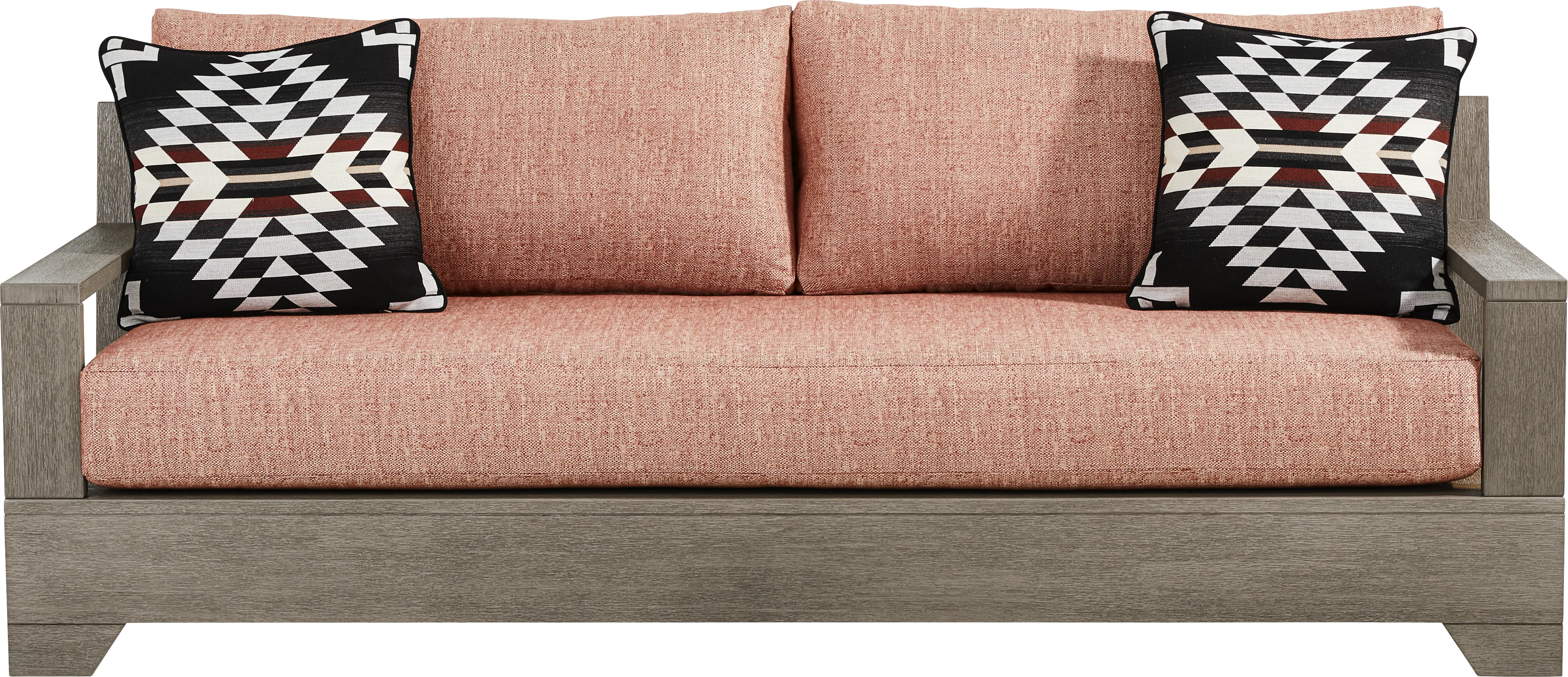 Lake Tahoe Gray Outdoor Sofa with Terracotta Cushions - Thumbnail - Image 1