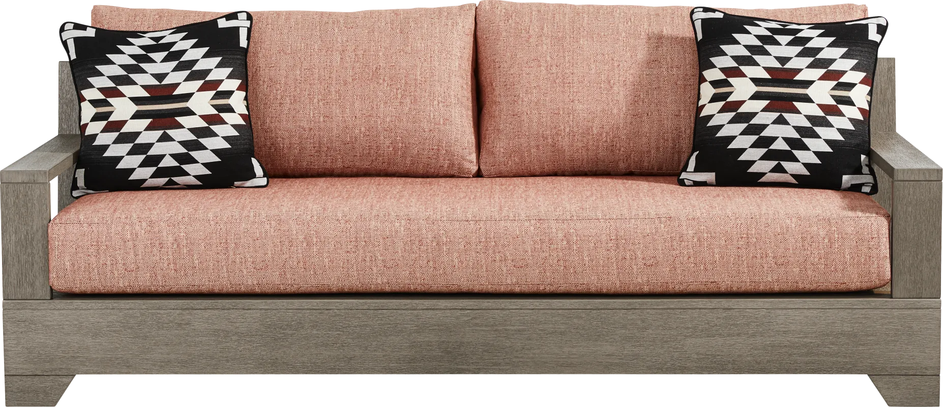 Lake Tahoe Gray Outdoor Sofa with Terracotta Cushions