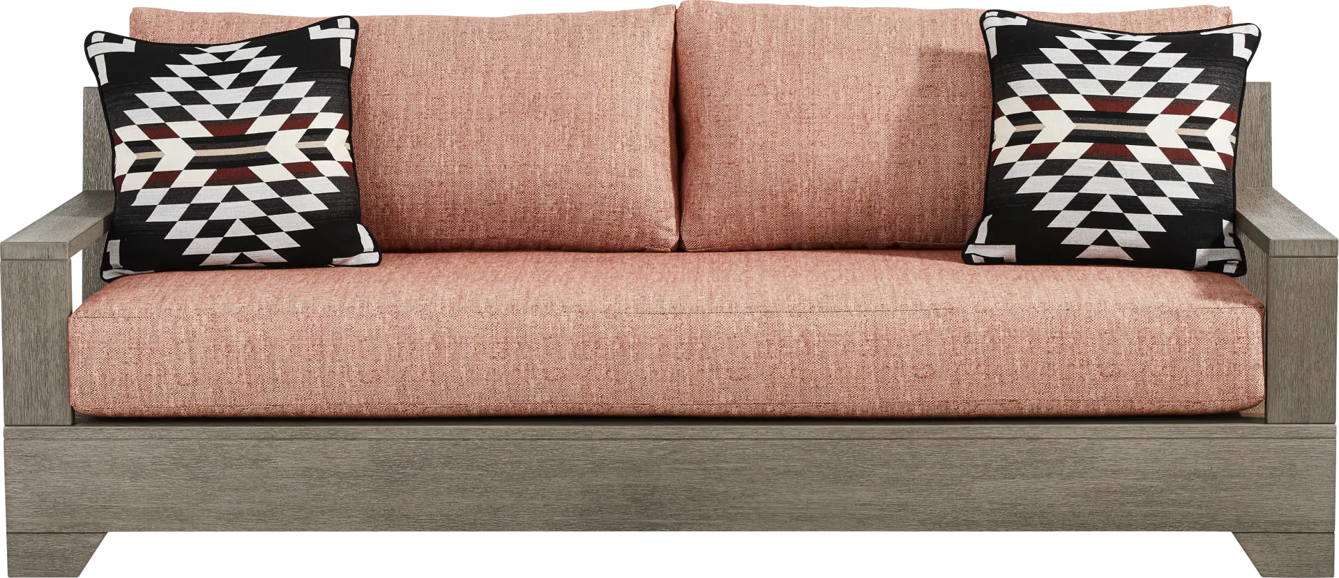 Lake Tahoe Gray Outdoor Sofa with Terracotta Cushions