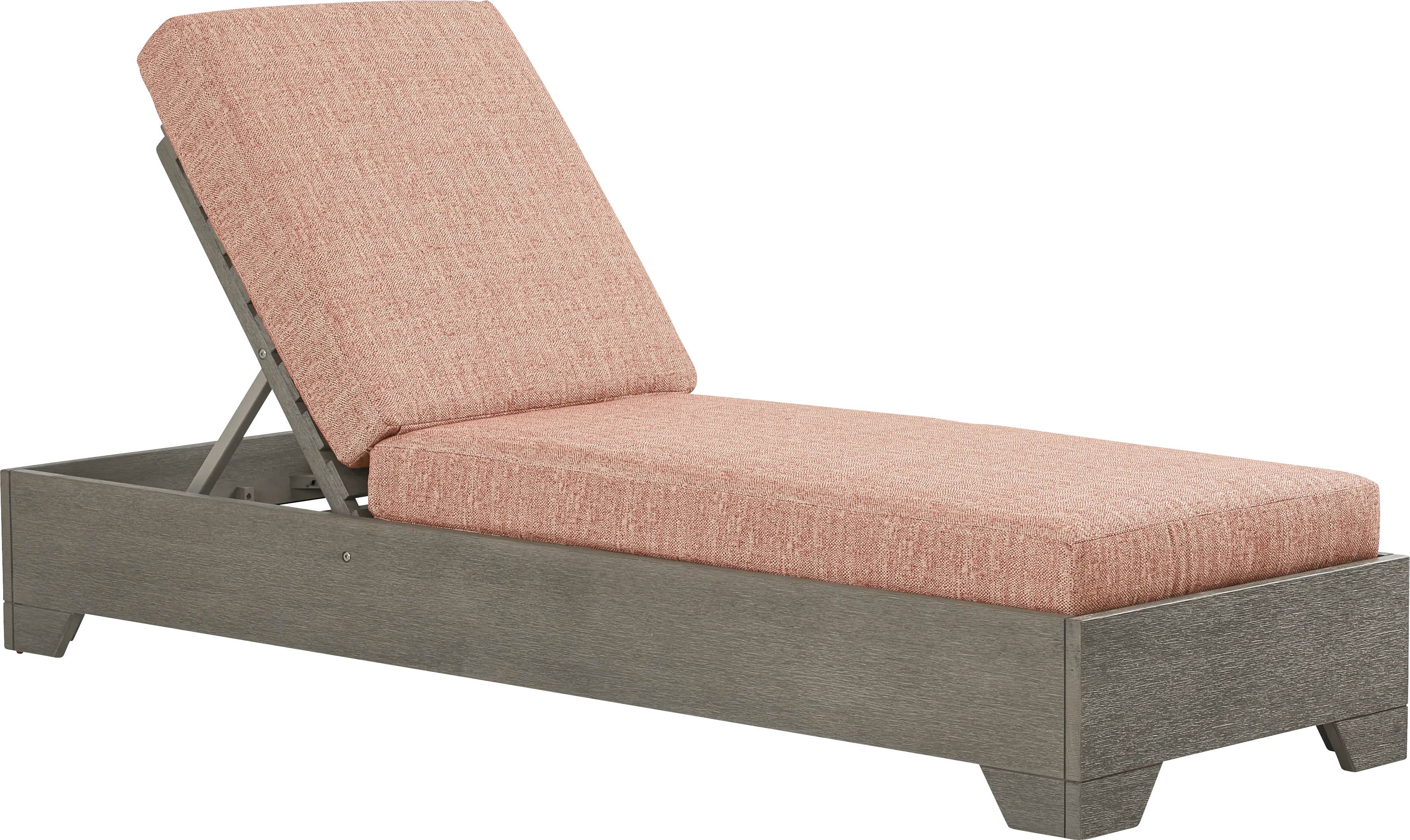 Lake Tahoe Gray Outdoor Chaise with Terracotta Cushions - Thumbnail - Image 1