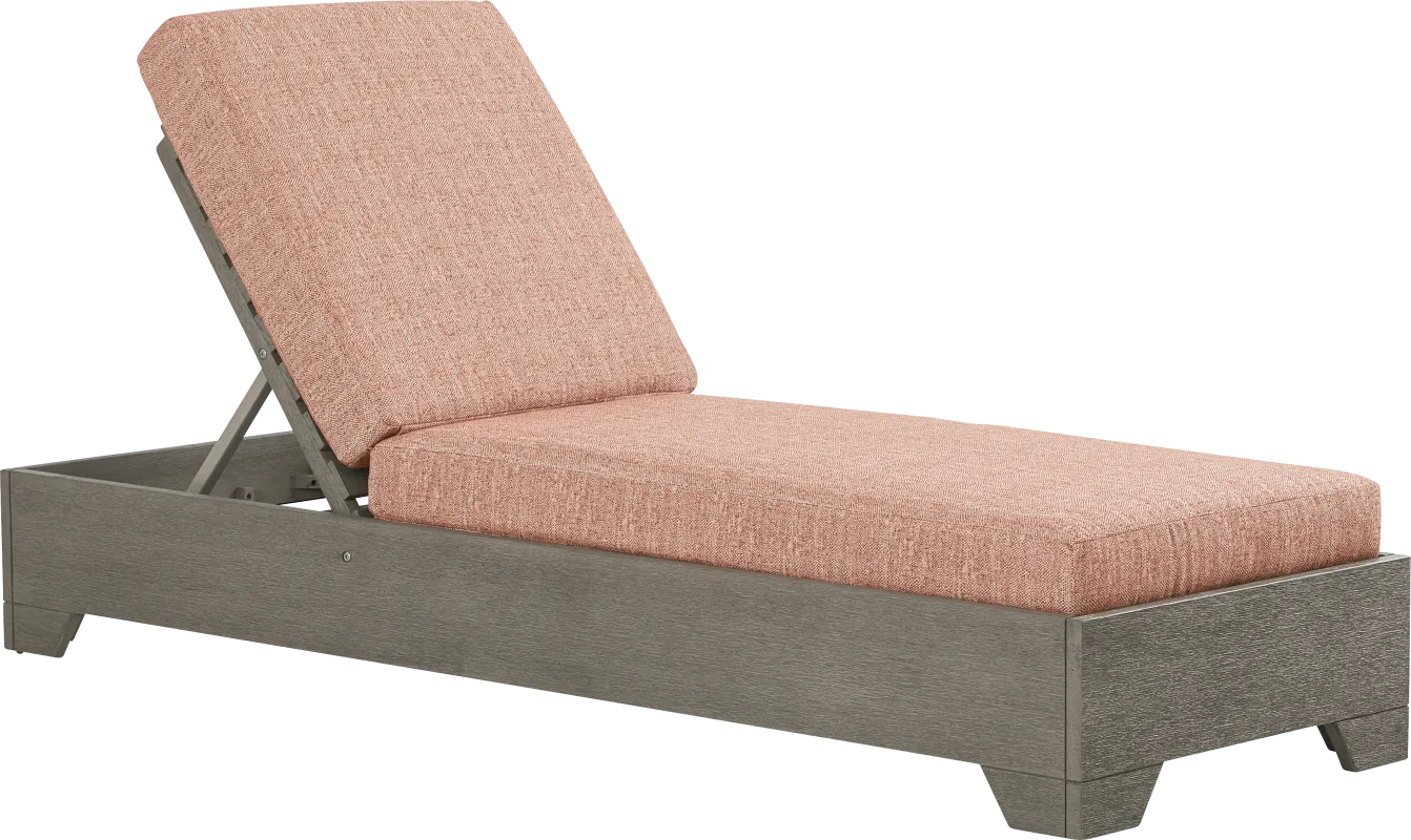 Lake Tahoe Gray Outdoor Chaise with Terracotta Cushions