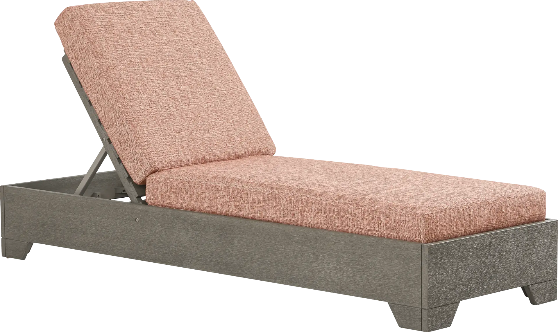 Lake Tahoe Gray Outdoor Chaise with Terracotta Cushions