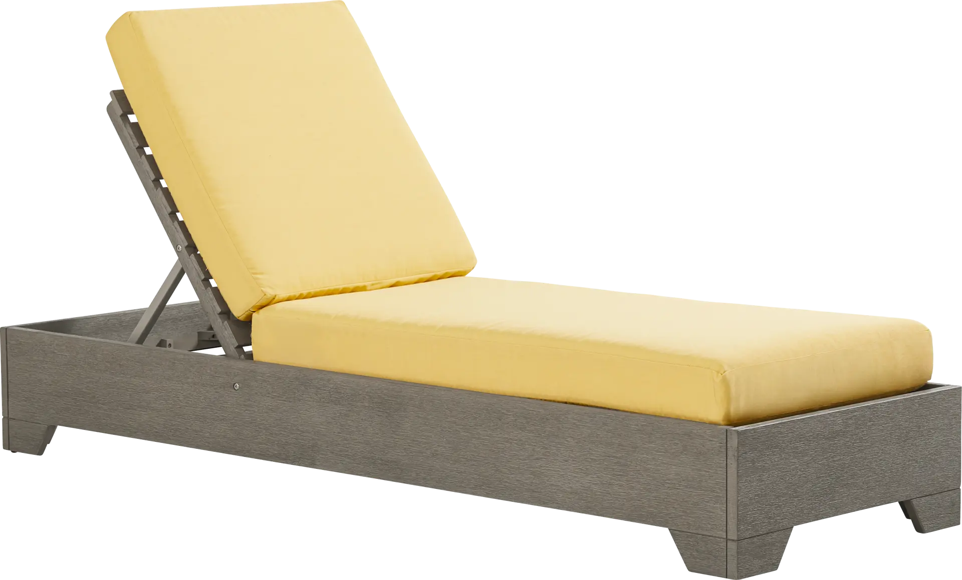 Lake Tahoe Gray Outdoor Chaise with Buttercup Cushions