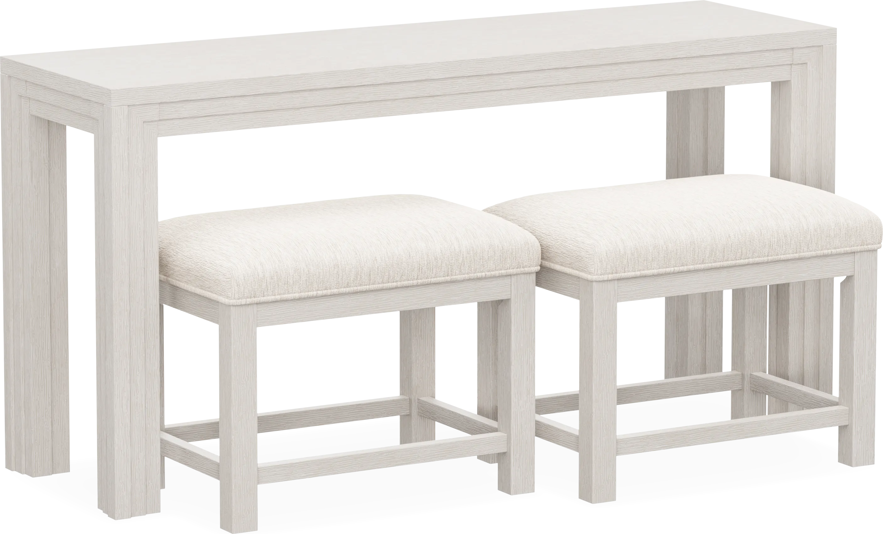 Royal Park Ivory Sofa Table with Stools - Thumbnail - Image 1