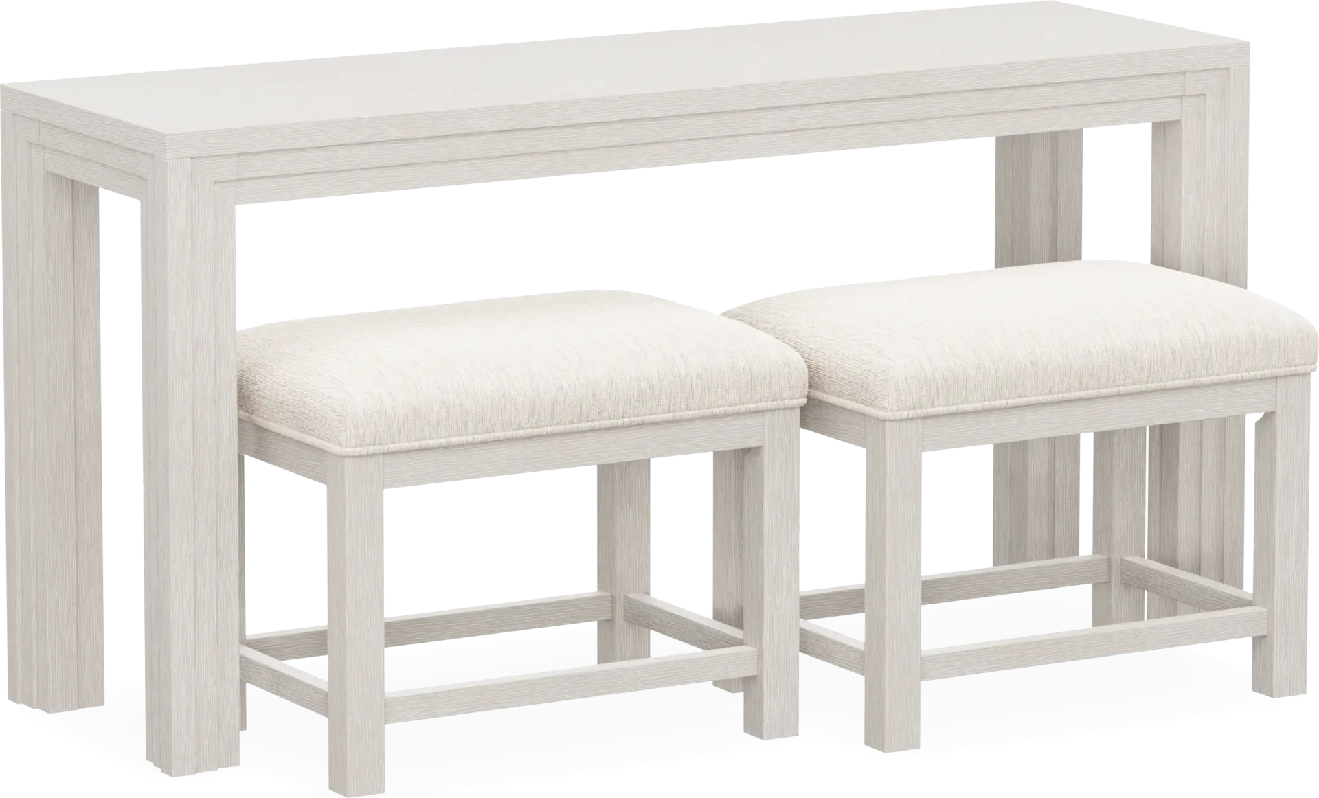 Royal Park Ivory Sofa Table with Stools