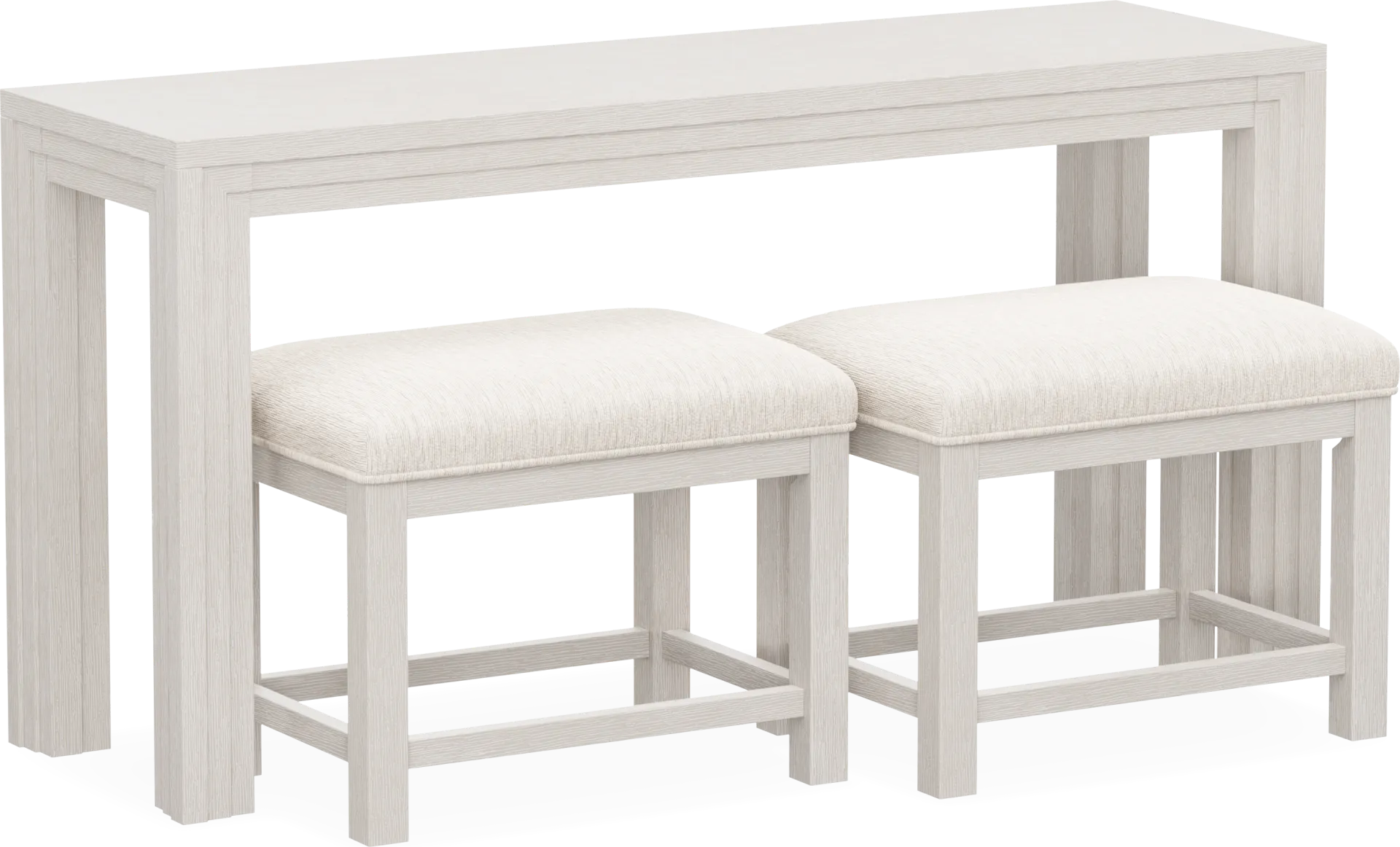 Royal Park Ivory Sofa Table with Stools - Image 1