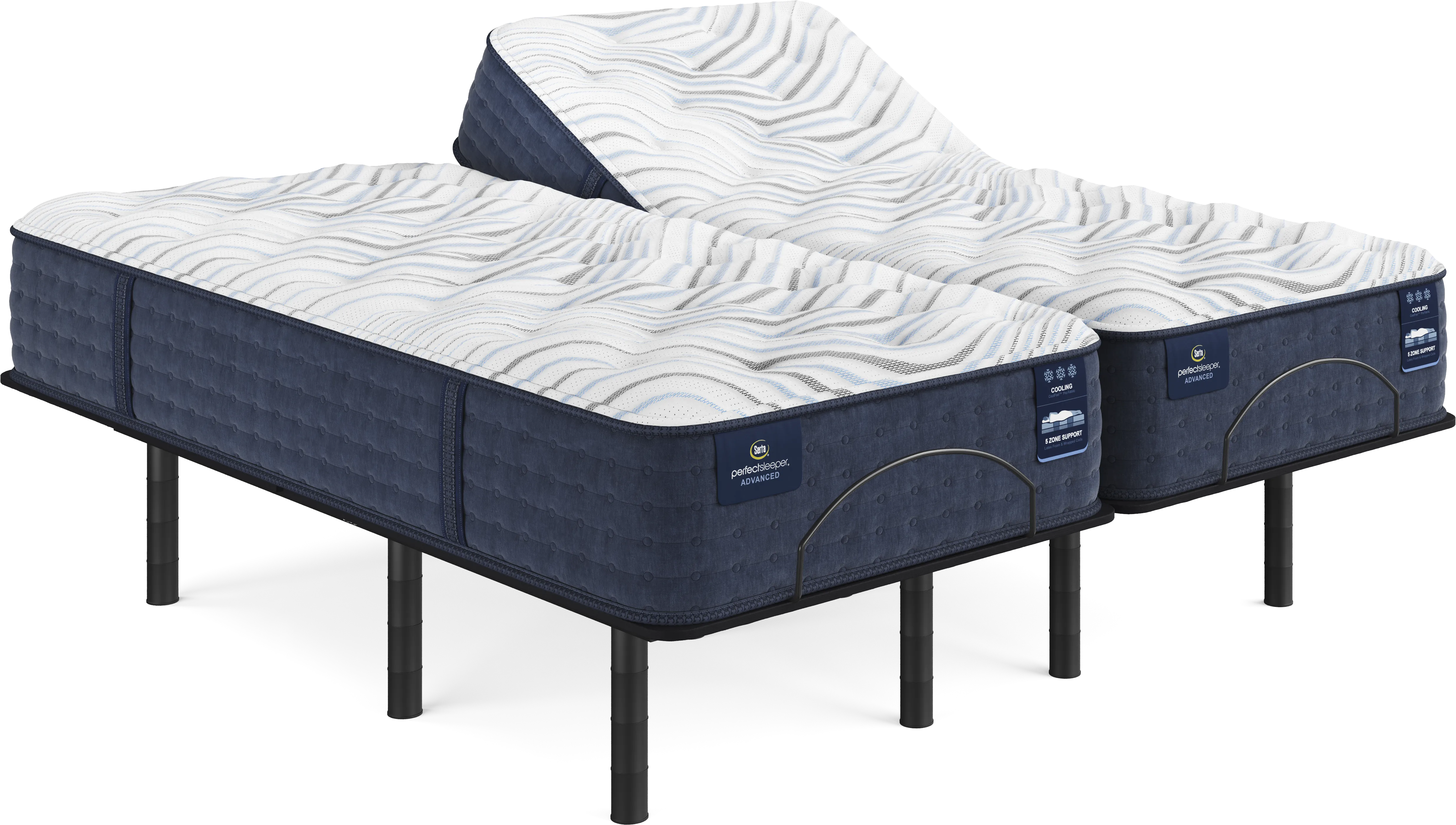 Serta Perfect Sleeper Advanced Medium Split King Mattress Set with Head Up Only Base - Thumbnail - Image 1