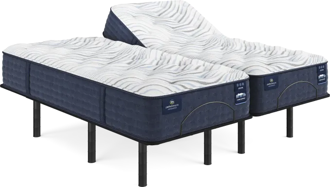 Serta Perfect Sleeper Advanced Medium Split King Mattress Set with Head Up Only Base