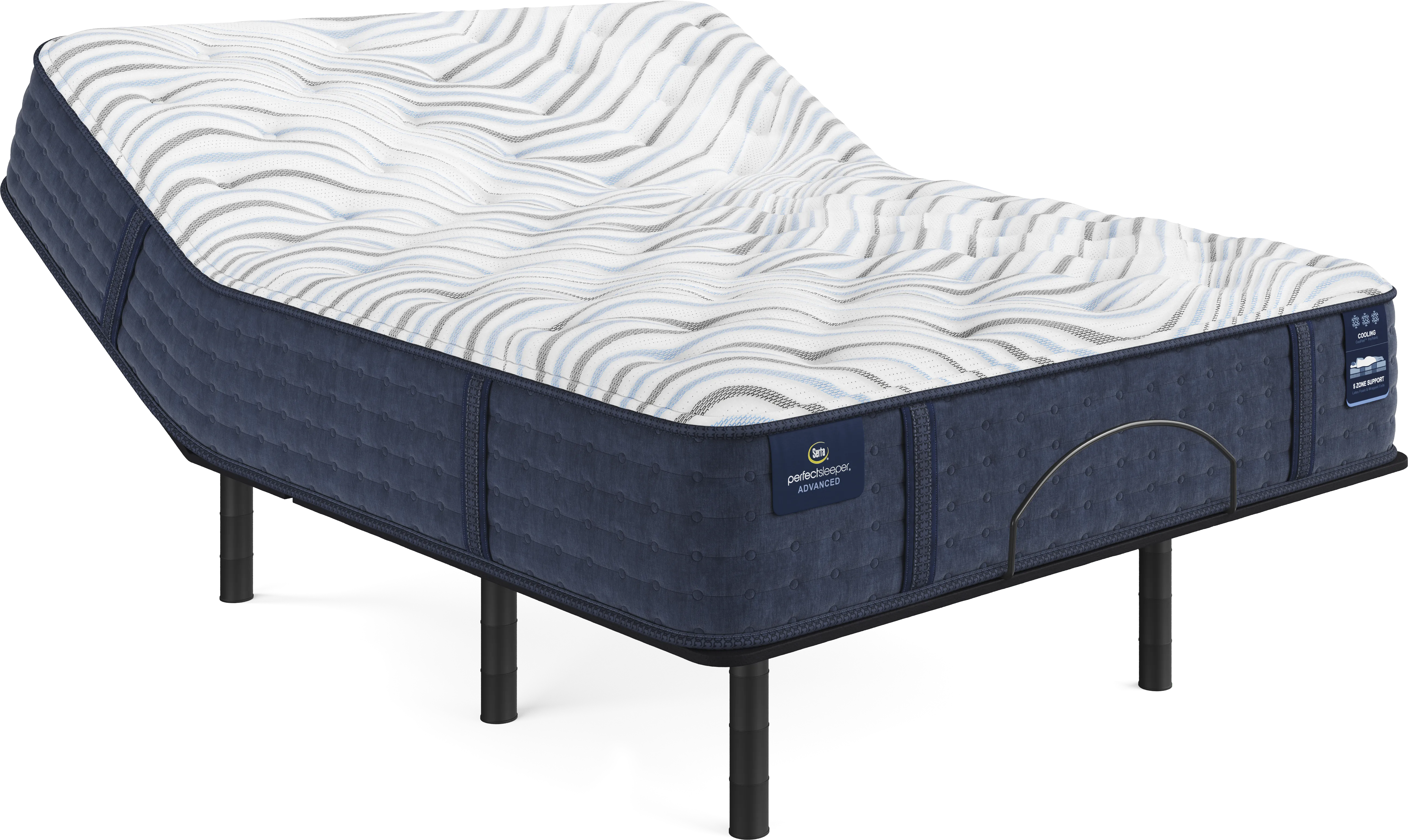 Serta Perfect Sleeper Advanced Medium Queen Mattress Set with Head Up Only Base - Thumbnail - Image 1