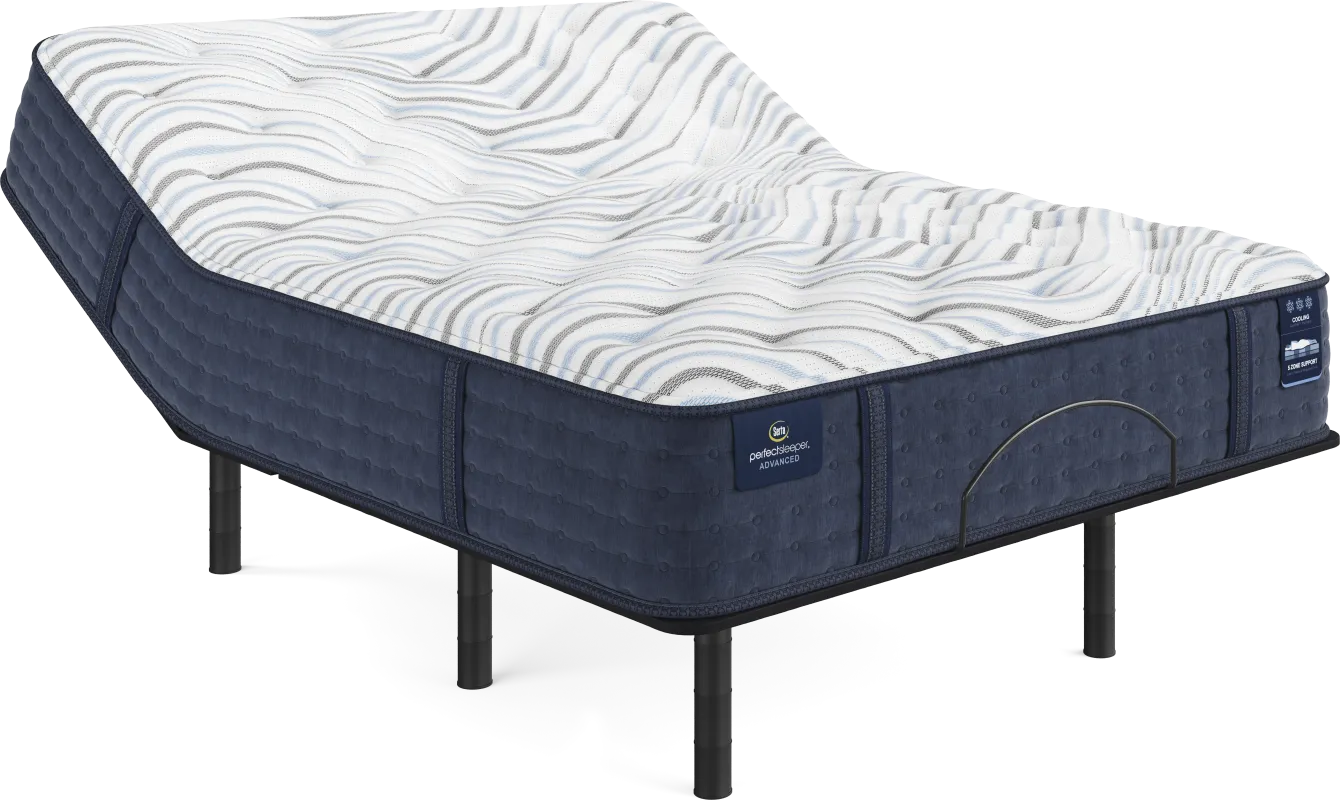 Serta Perfect Sleeper Advanced Medium Queen Mattress Set with Head Up Only Base