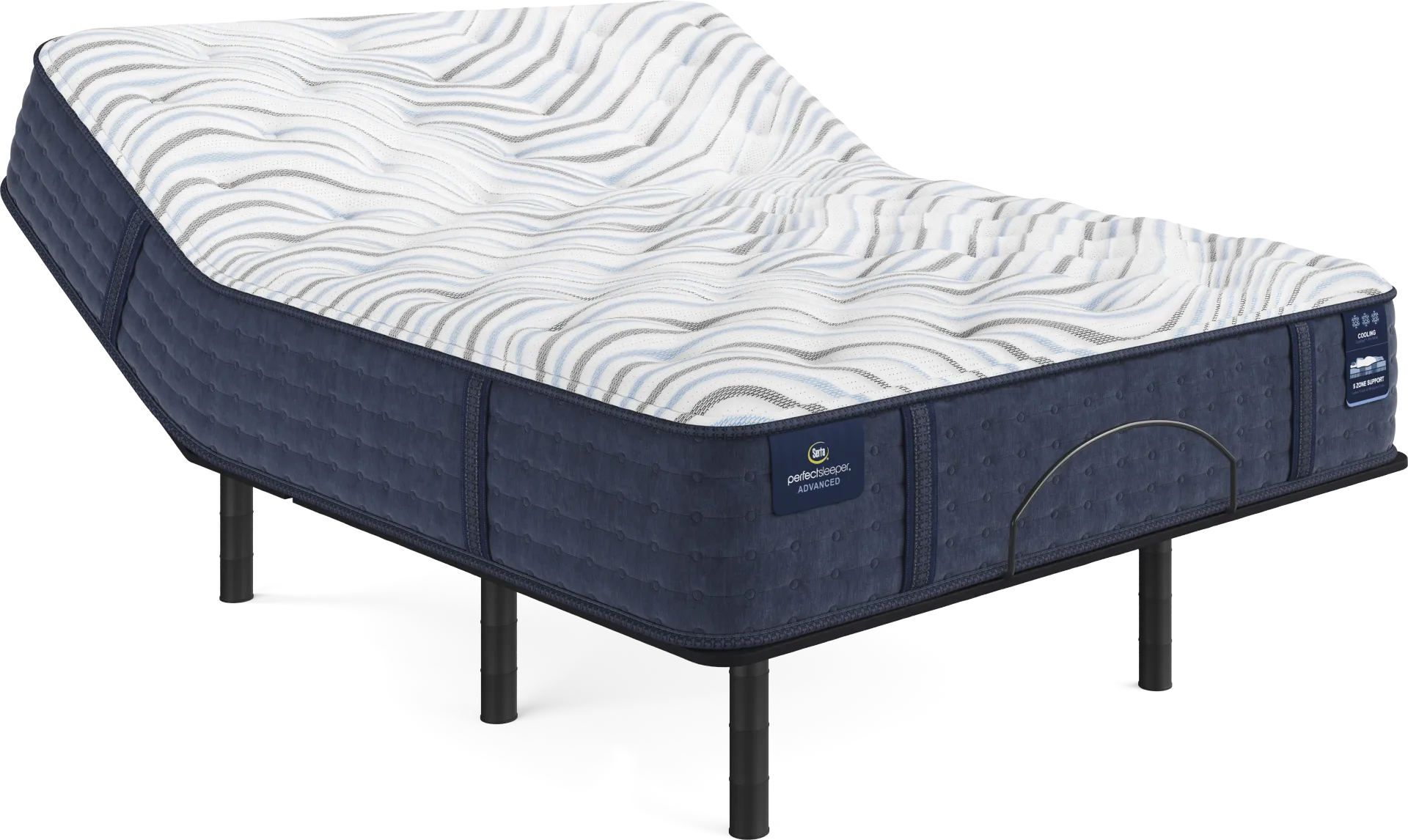 Serta Perfect Sleeper Advanced Medium Queen Mattress Set with Head Up Only Base - Image 1
