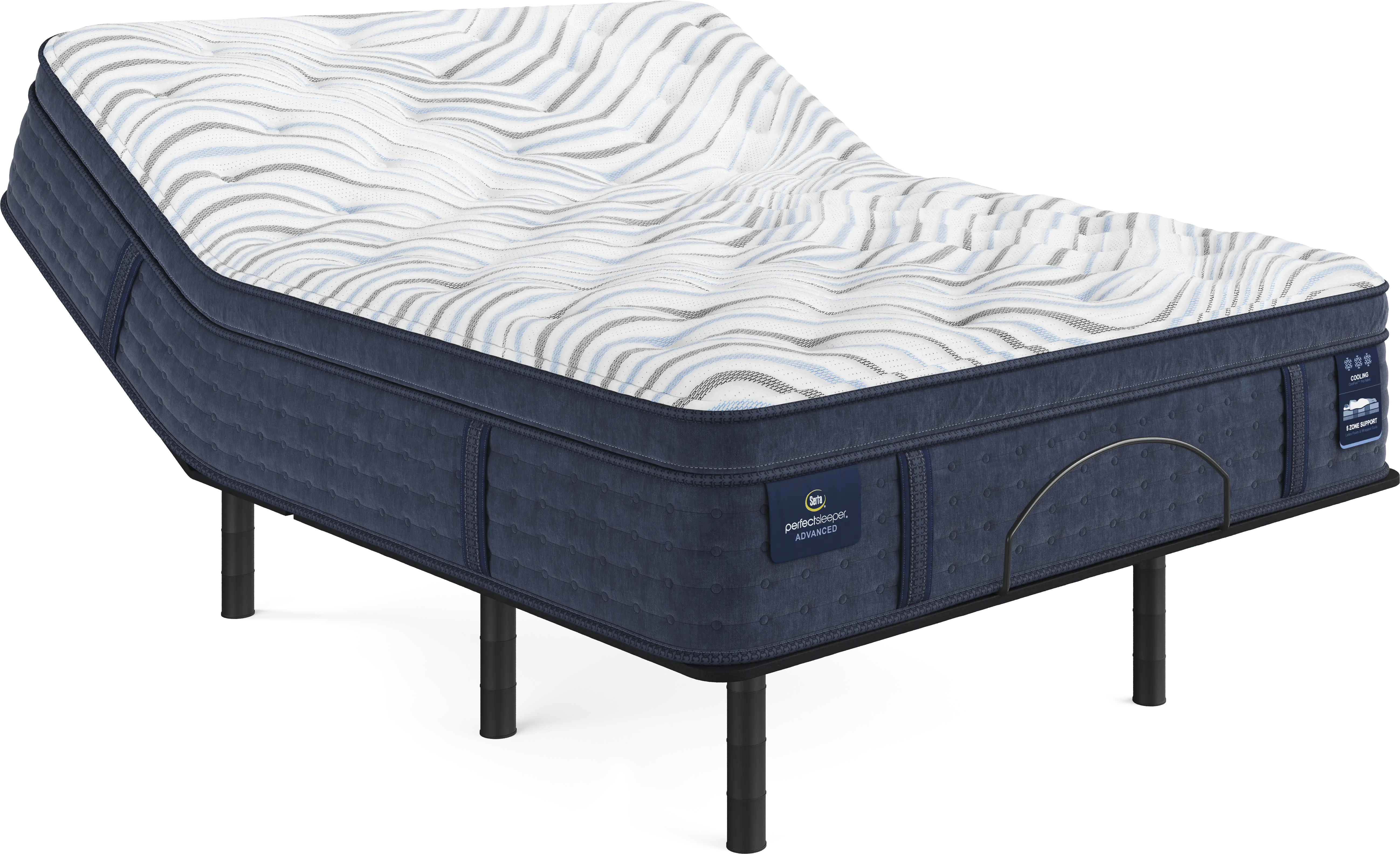 Serta Perfect Sleeper Advanced Plush Pillow Top Queen Mattress Set with Head Up Only Base - Thumbnail - Image 1