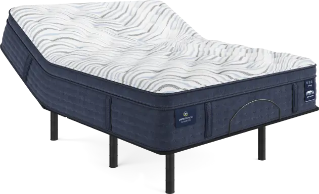 Serta Perfect Sleeper Advanced Plush Pillow Top Queen Mattress Set with Head Up Only Base