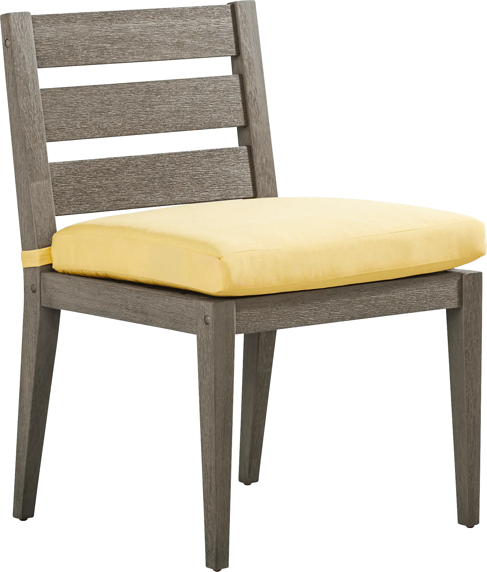 Lake Tahoe Gray Outdoor Side Chair with Buttercup Cushion