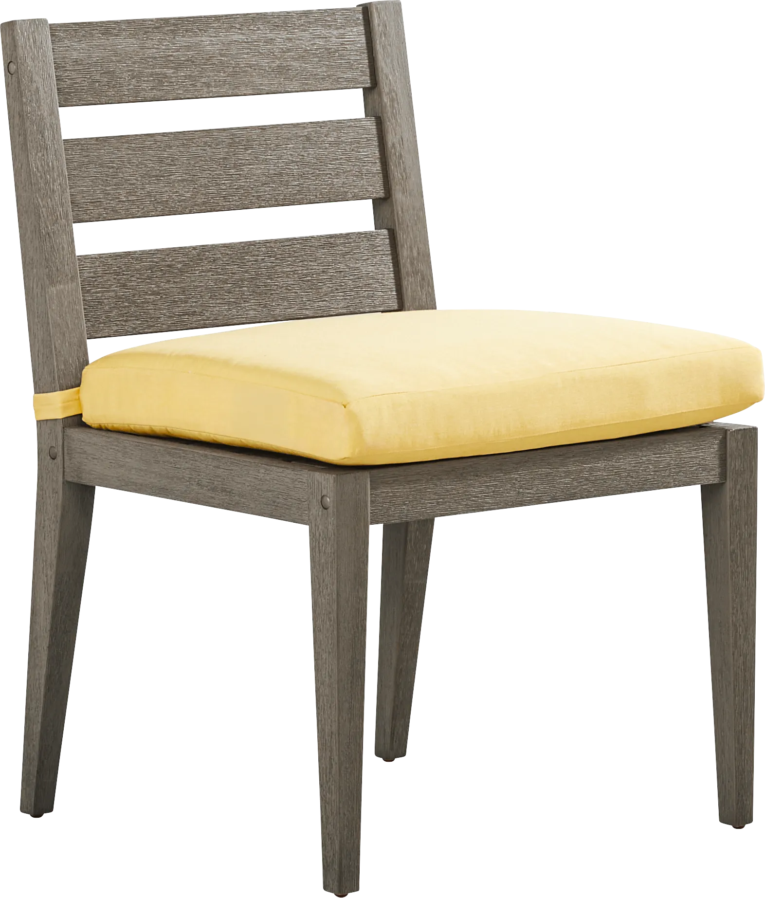 Lake Tahoe Gray Outdoor Side Chair with Buttercup Cushion - Image 1