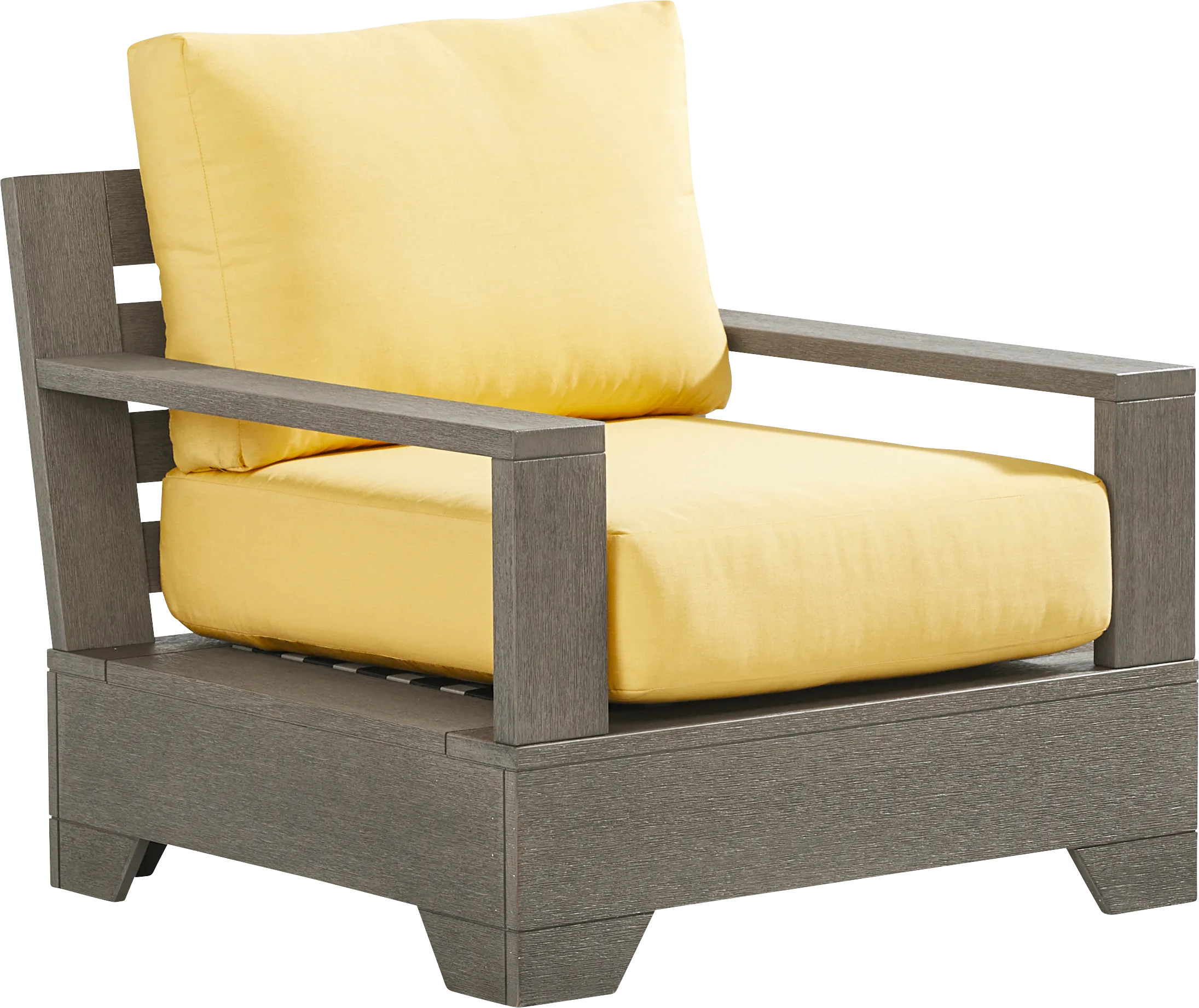 Lake Tahoe Gray Outdoor Club Chair with Buttercup Cushions - Thumbnail - Image 1