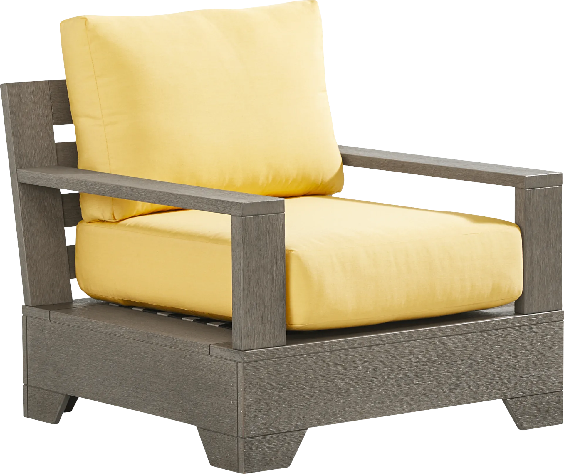 Lake Tahoe Gray Outdoor Club Chair with Buttercup Cushions - Image 1
