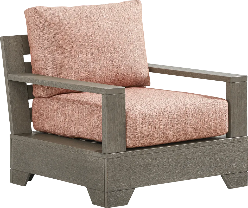 Lake Tahoe Gray Outdoor Club Chair with Terracotta Cushions