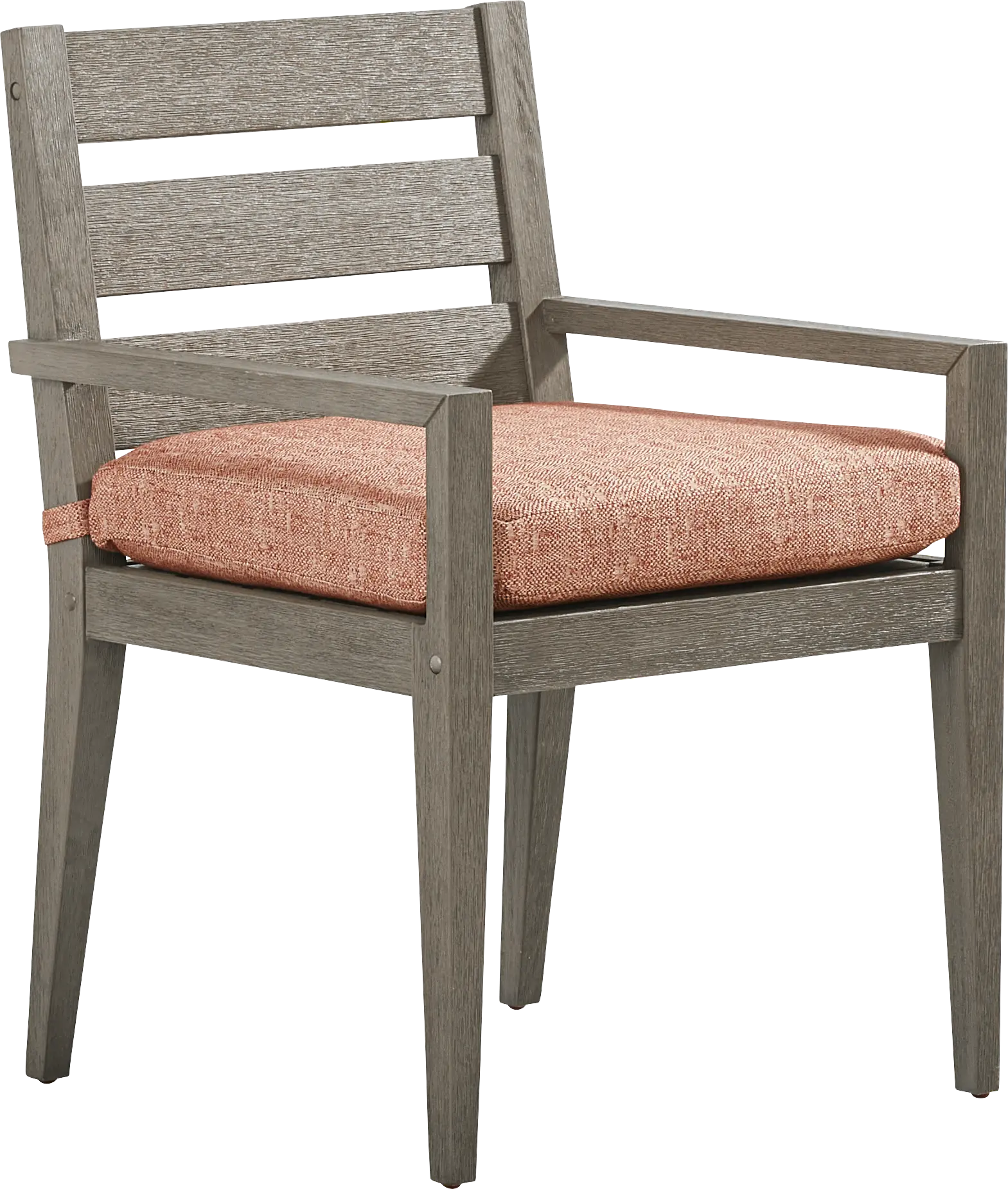 Lake Tahoe Gray Outdoor Arm Chair with Terracotta Cushion
