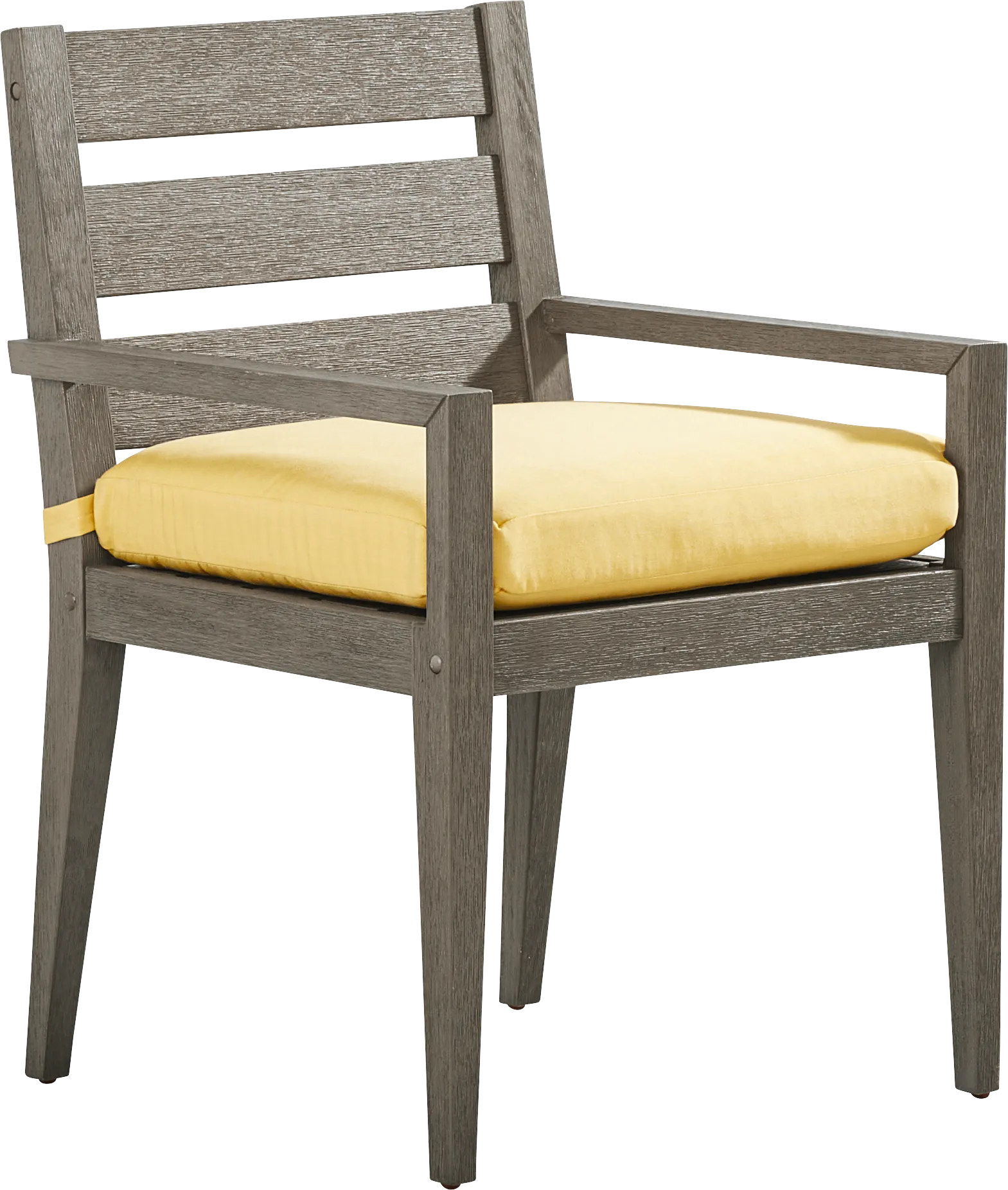 Lake Tahoe Gray Outdoor Arm Chair with Buttercup Cushion - Thumbnail - Image 1