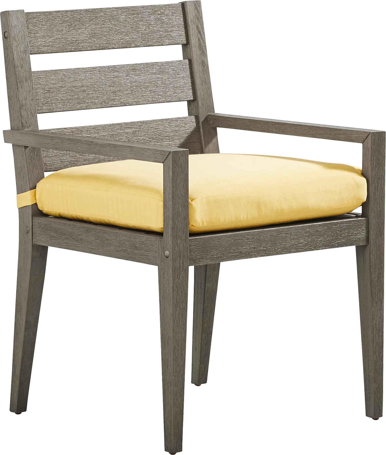 Lake Tahoe Gray Outdoor Arm Chair with Buttercup Cushion