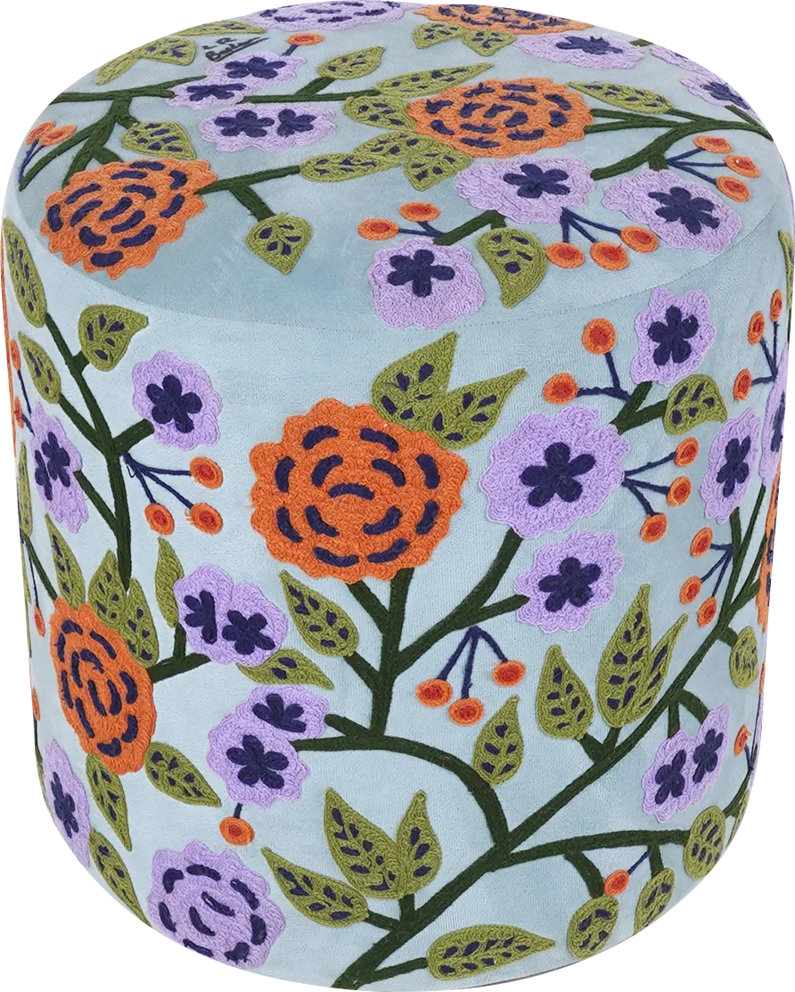 Tansya Blue Ottoman - Image 1