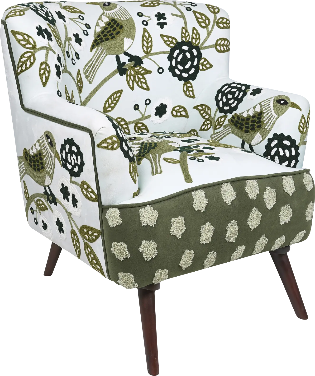 Tansya White/Green Accent Chair