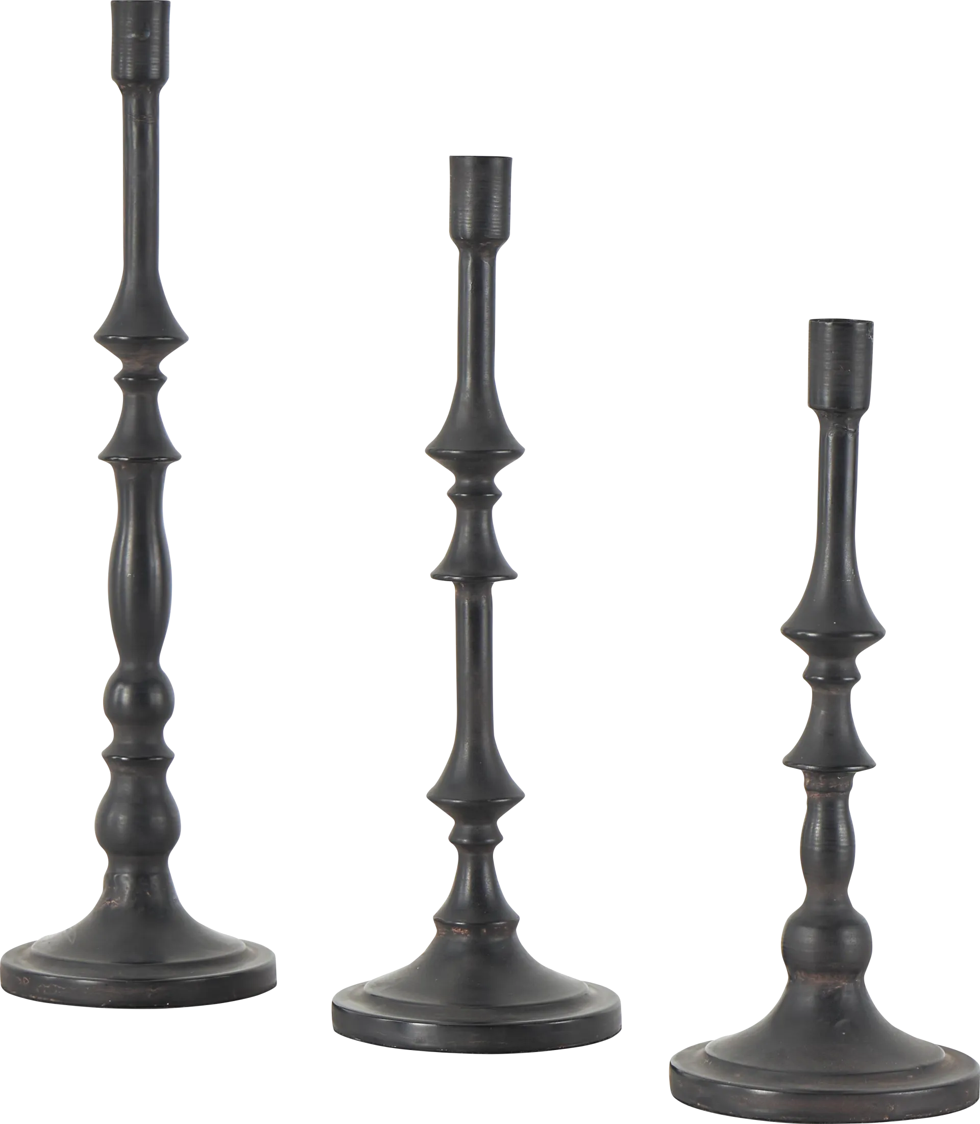 Cahlun Black Candle Holder, Set of 3 - Image 1