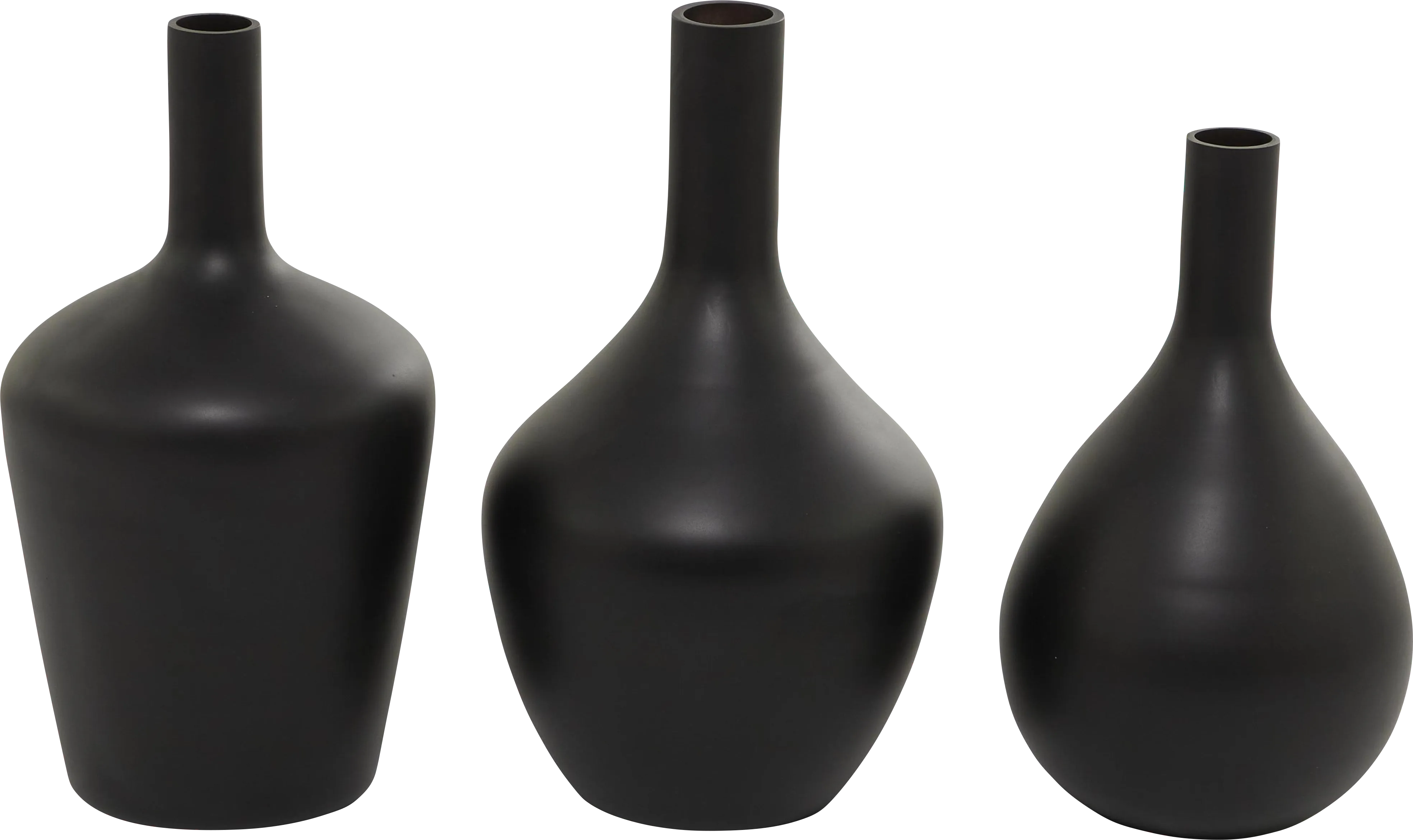 Corly Black Vase, Set of 3 - Thumbnail - Image 1