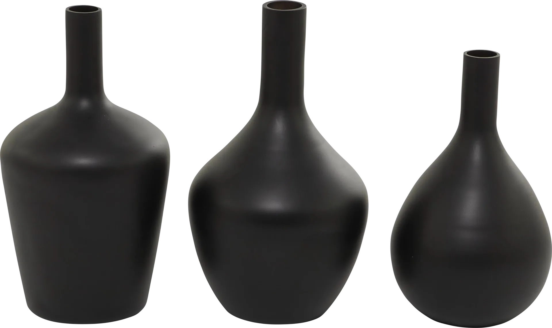 Corly Black Vase, Set of 3 - Image 1