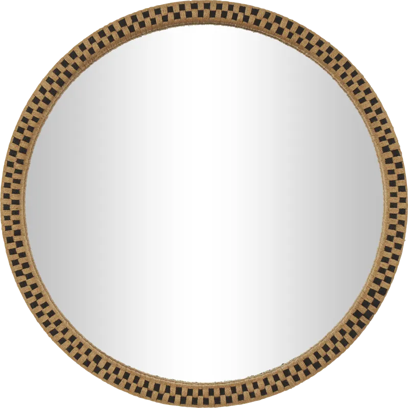 Arcanesys Brown Round Wall Mirror