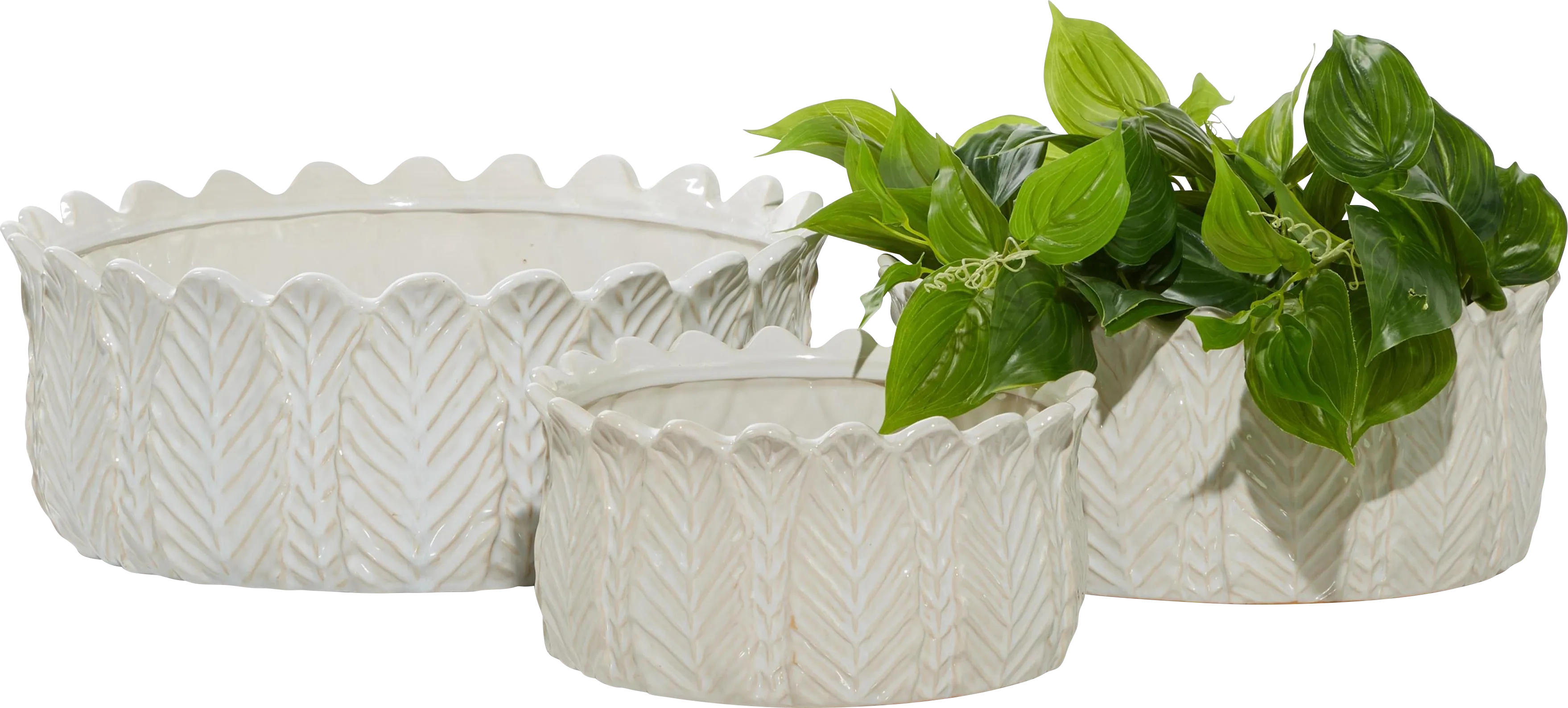 Lionstones White Planter, Set of 3 - Thumbnail - Image 1