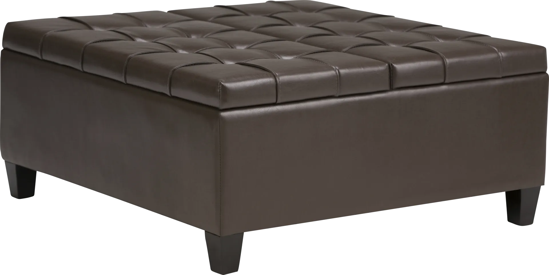 Blevins Dark Brown Storage Ottoman - Image 1