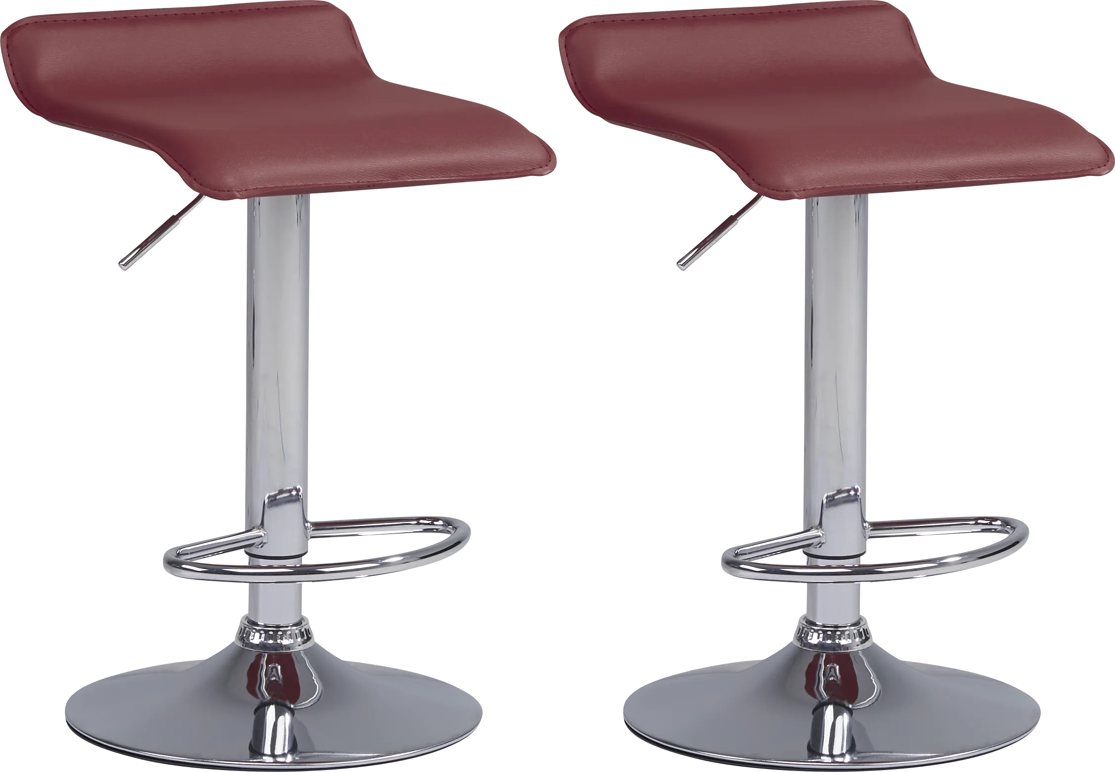 Carey Hills Red Adjustable Barstool Set of 2 - Thumbnail - Image 1