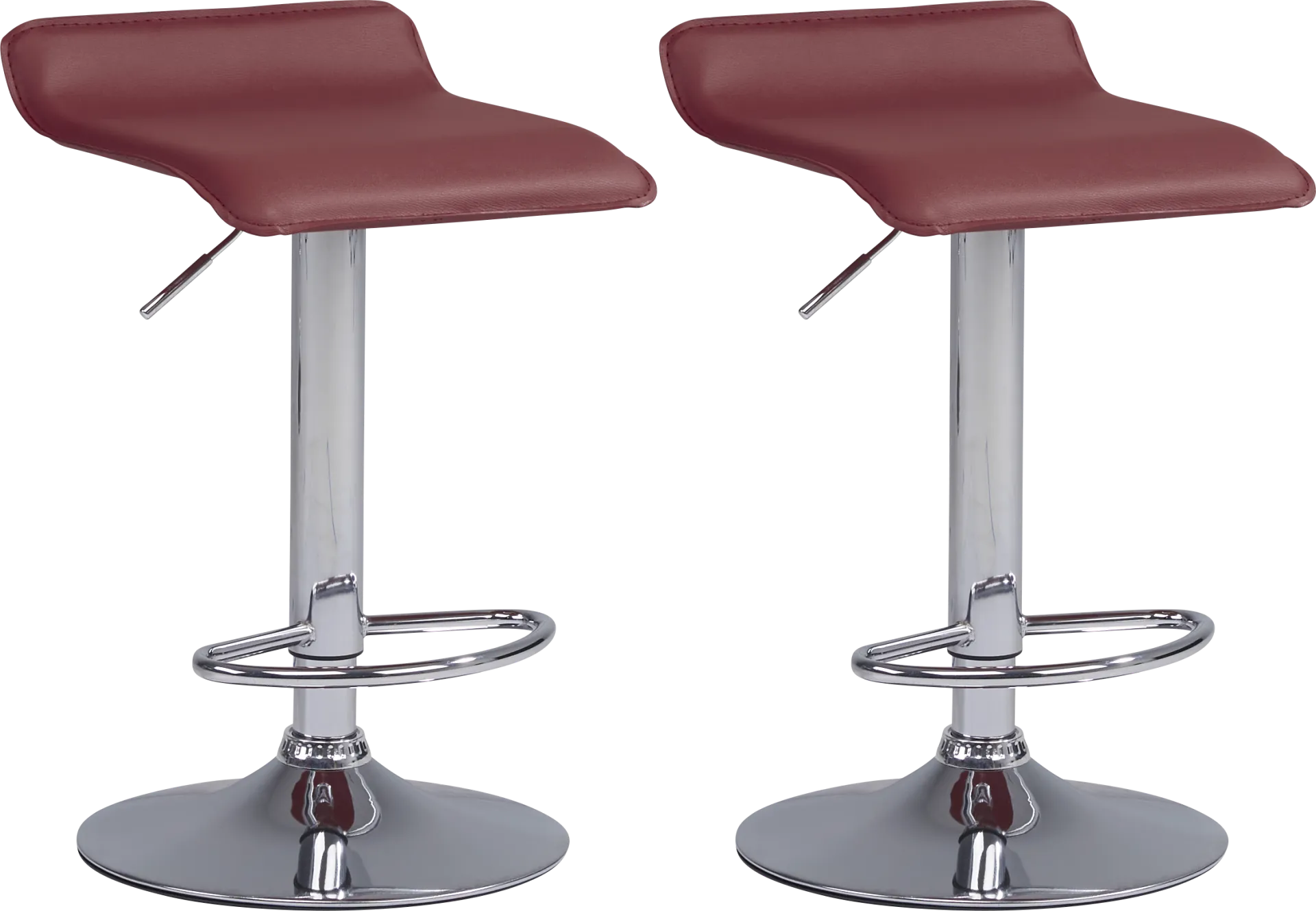 Carey Hills Red Adjustable Barstool Set of 2 - Image 1