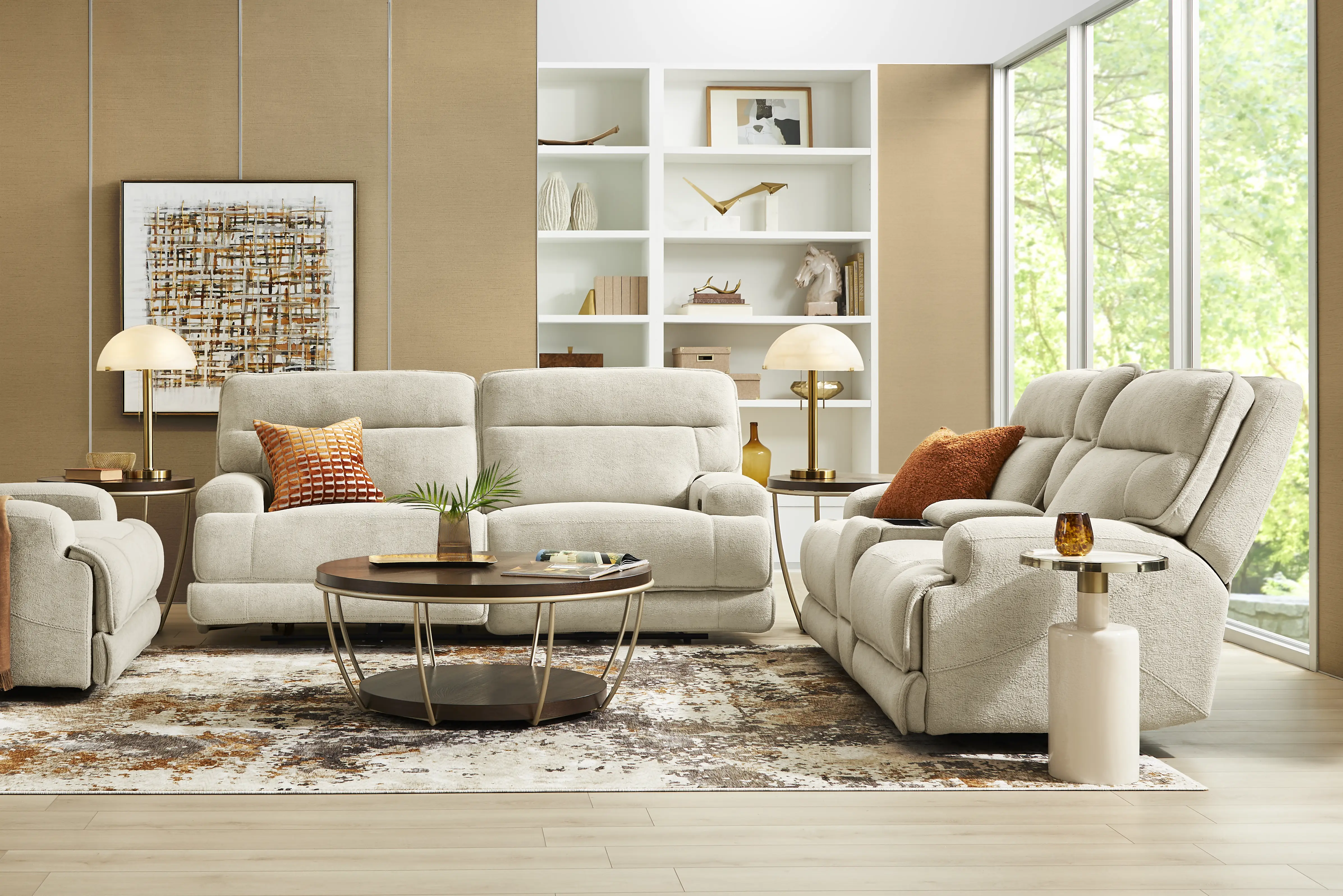 Brayden Light Gray 5 Pc Dual Power Reclining Living Room - Thumbnail - Image 1