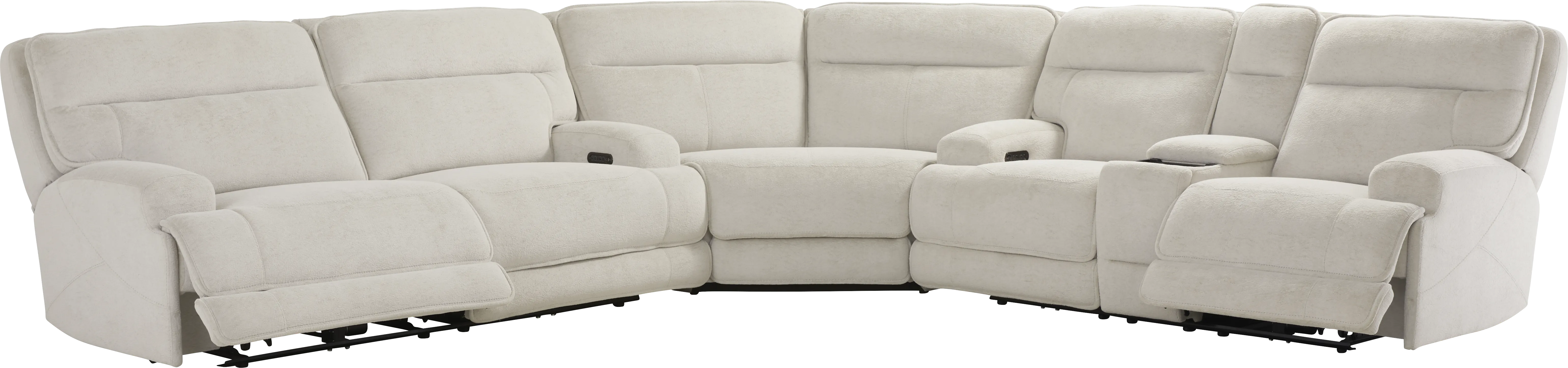 Brayden Light Gray 3 Pc Dual Power Reclining Sectional - Thumbnail - Image 1