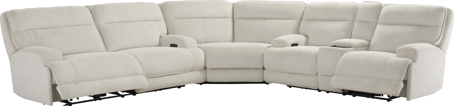 Brayden Light Gray 3 Pc Dual Power Reclining Sectional - Image 1