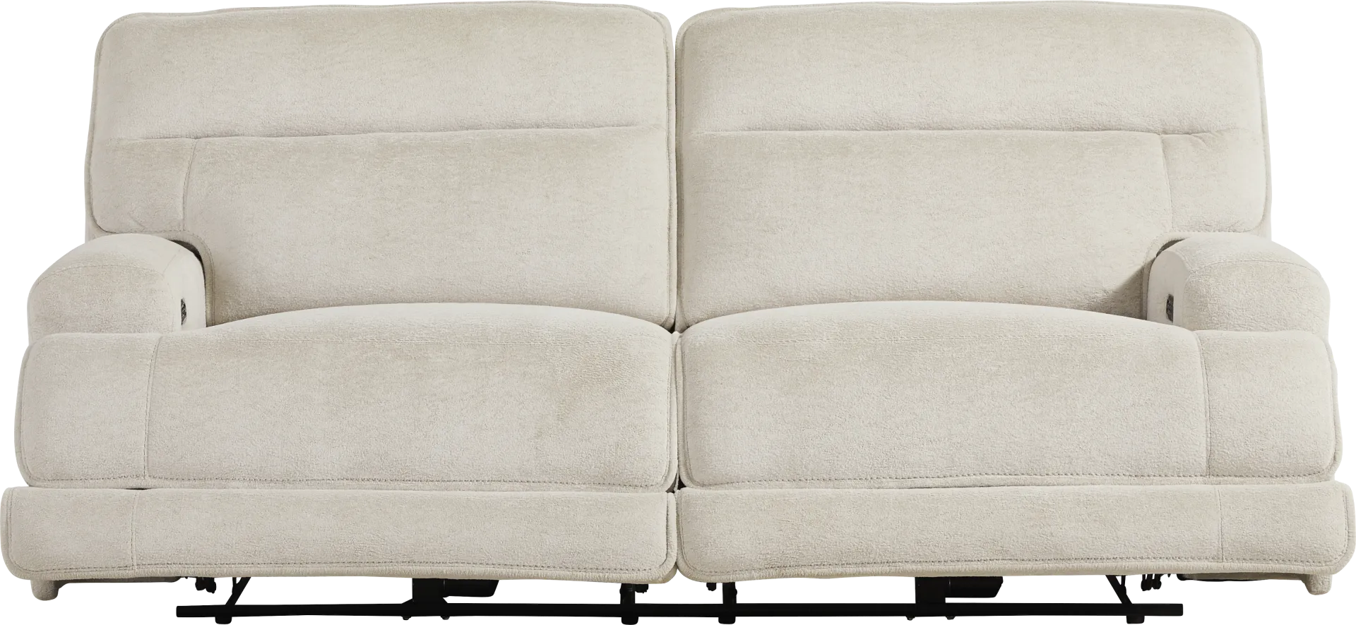 Brayden Light Gray Dual Power Reclining Sofa - Image 1