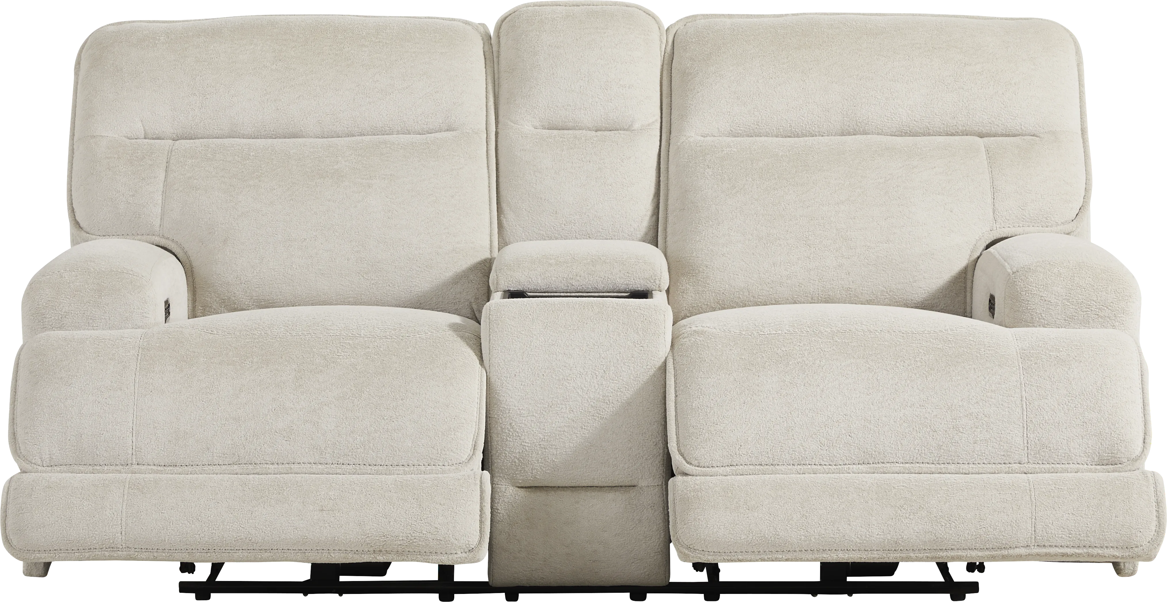 Brayden Light Gray Dual Power Reclining Console Loveseat - Thumbnail - Image 1