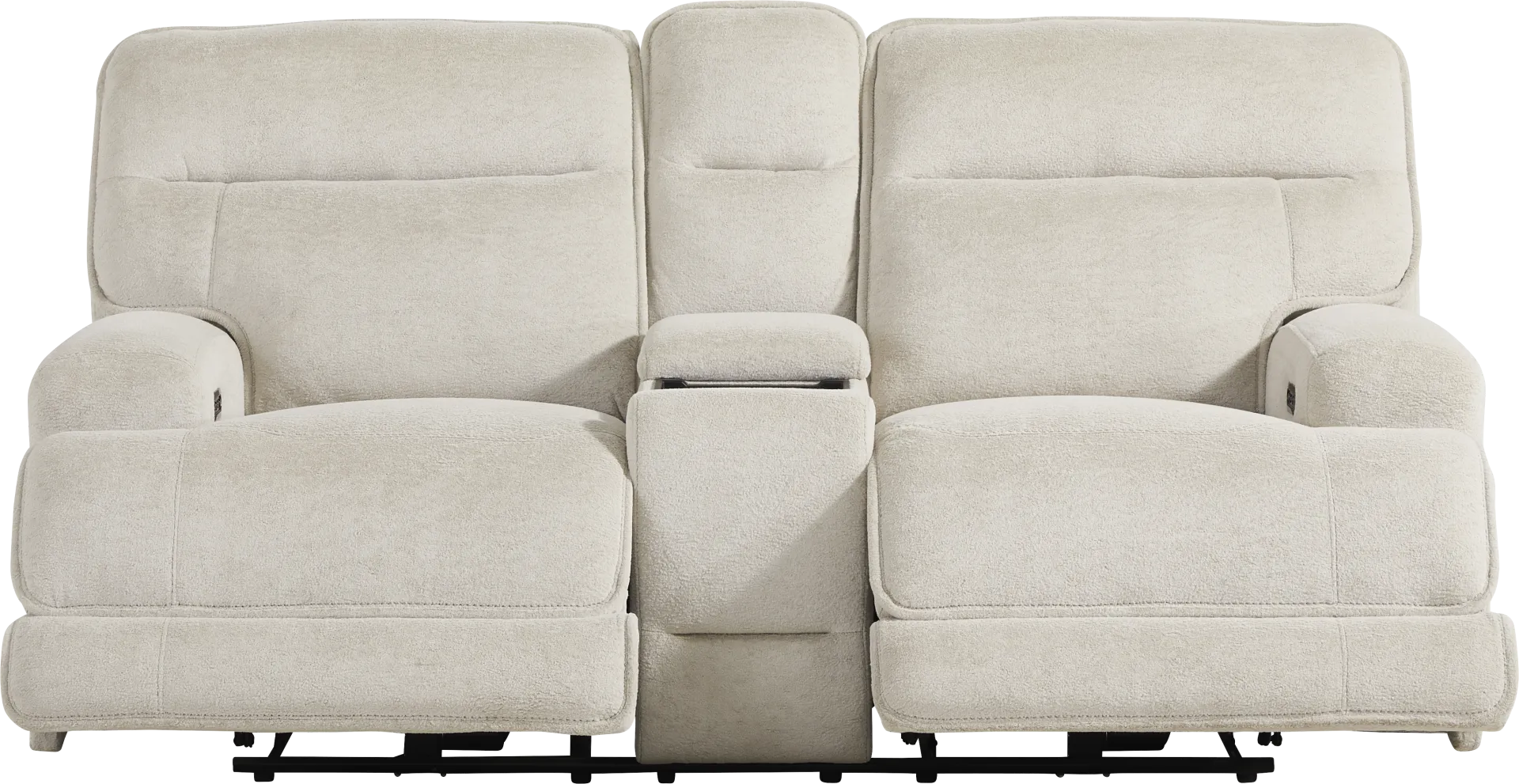 Brayden Light Gray Dual Power Reclining Console Loveseat - Image 1