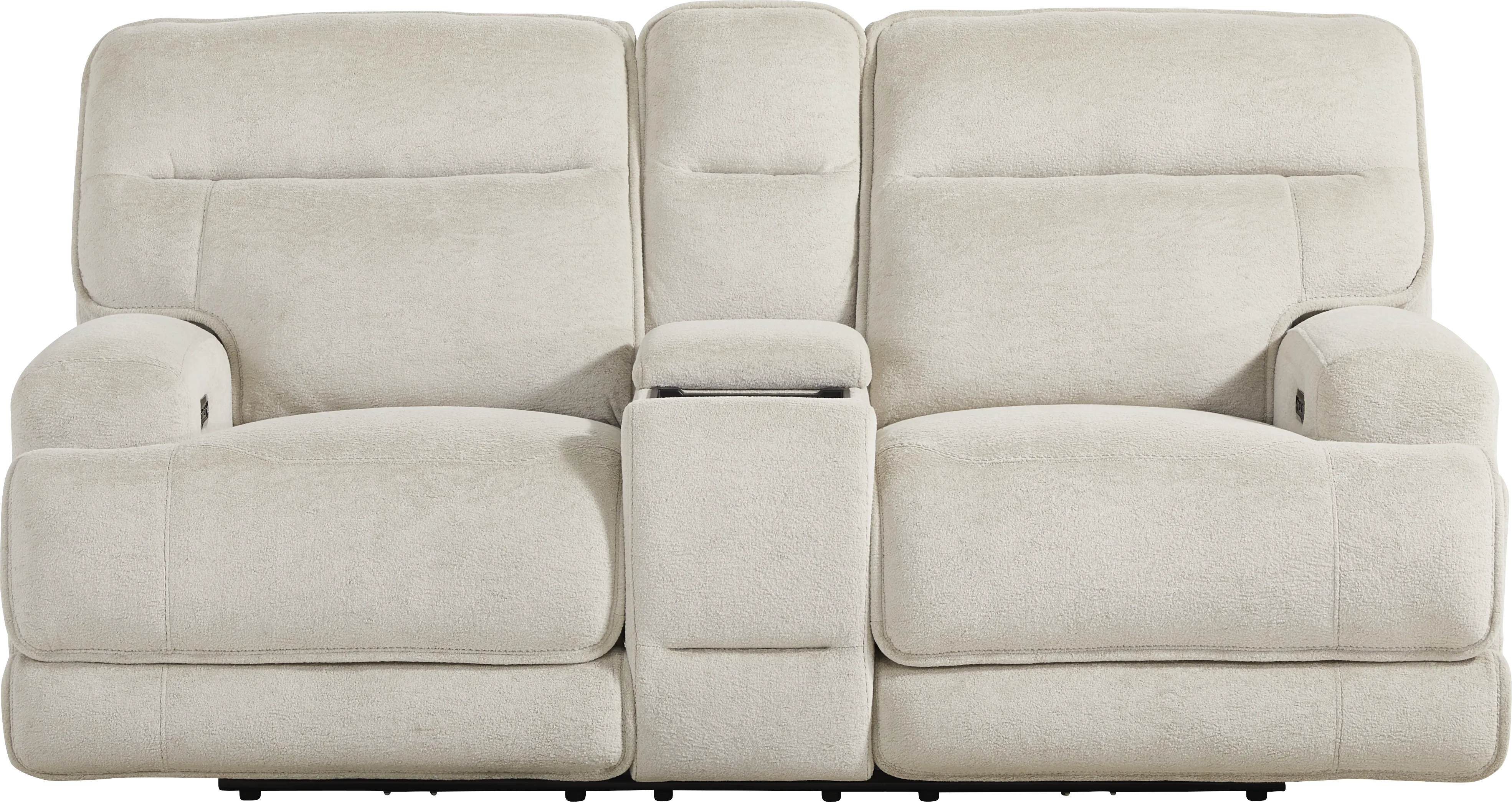 Brayden Light Gray Dual Power Reclining Console Loveseat - Thumbnail - Image 1