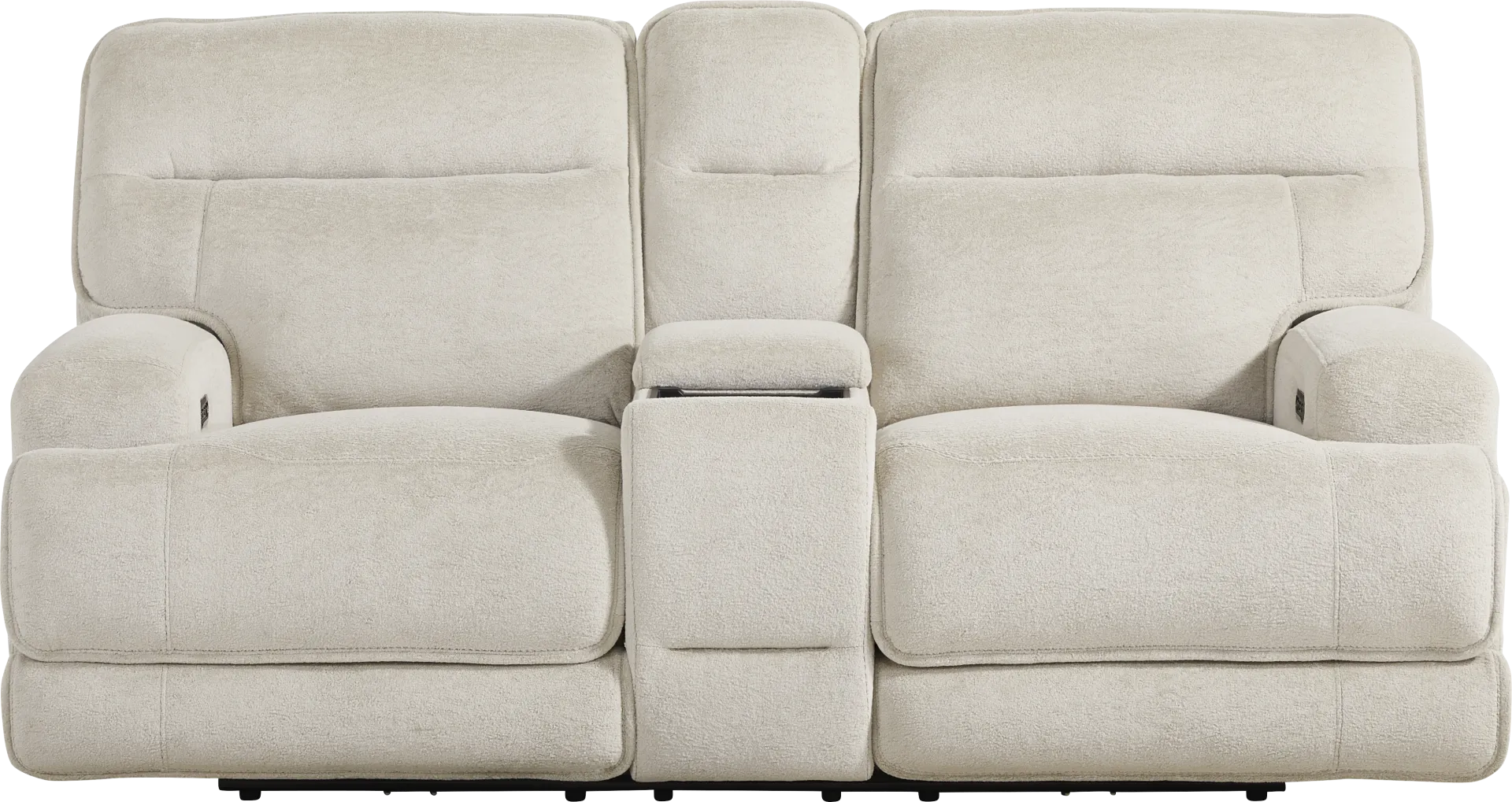 Brayden Light Gray Dual Power Reclining Console Loveseat - Image 1