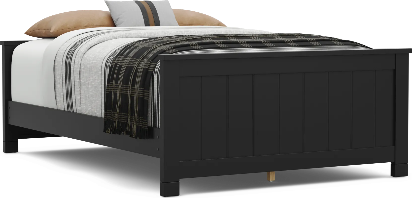 Kids Cottage Colors 2.0 Black Full Low Profile Bed