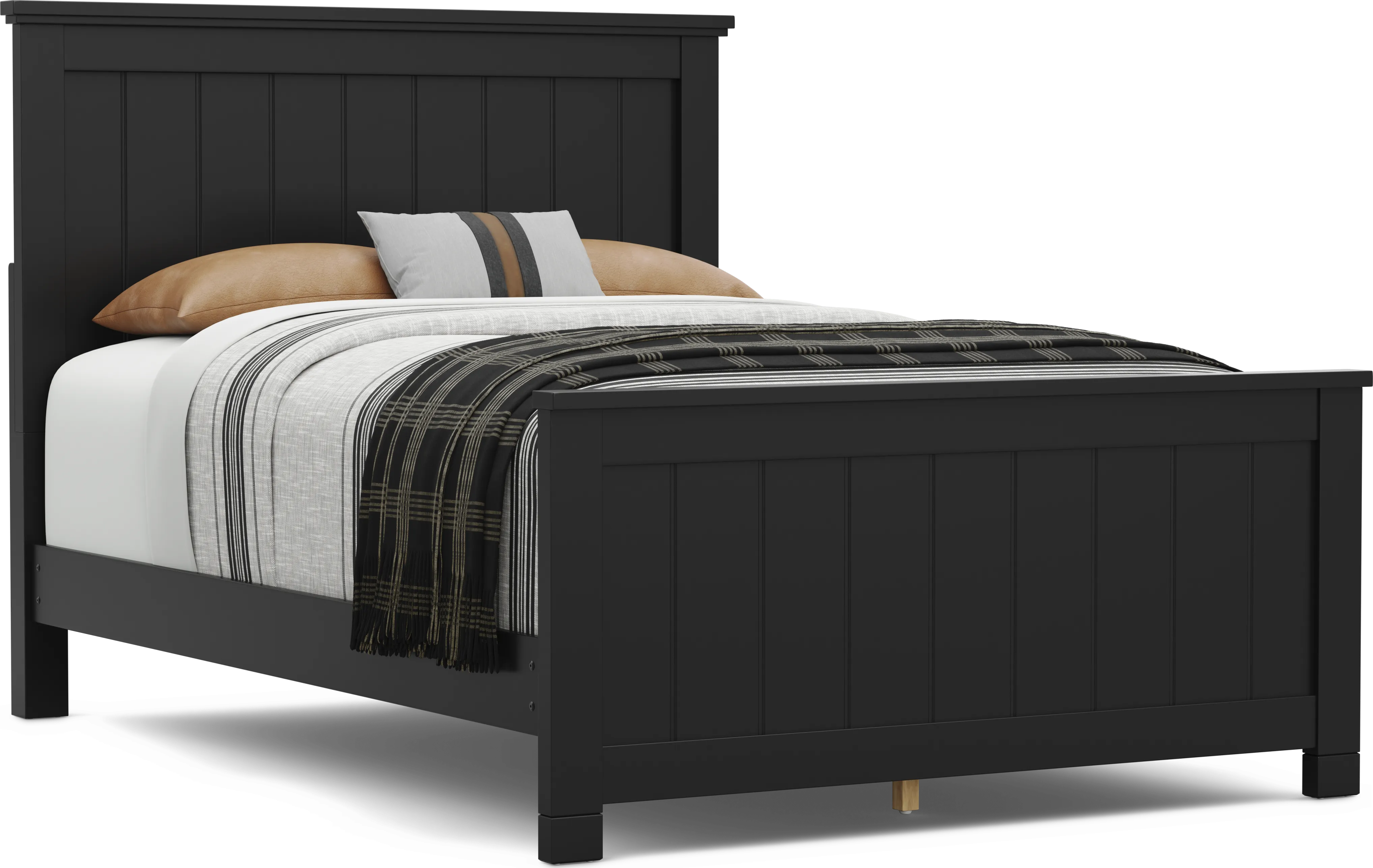 Kids Cottage Colors 2.0 Black Full Panel Bed - Thumbnail - Image 1