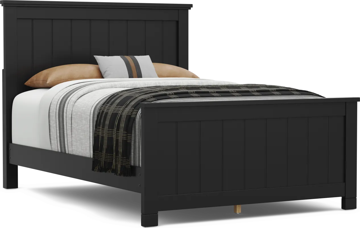 Kids Cottage Colors 2.0 Black Full Panel Bed