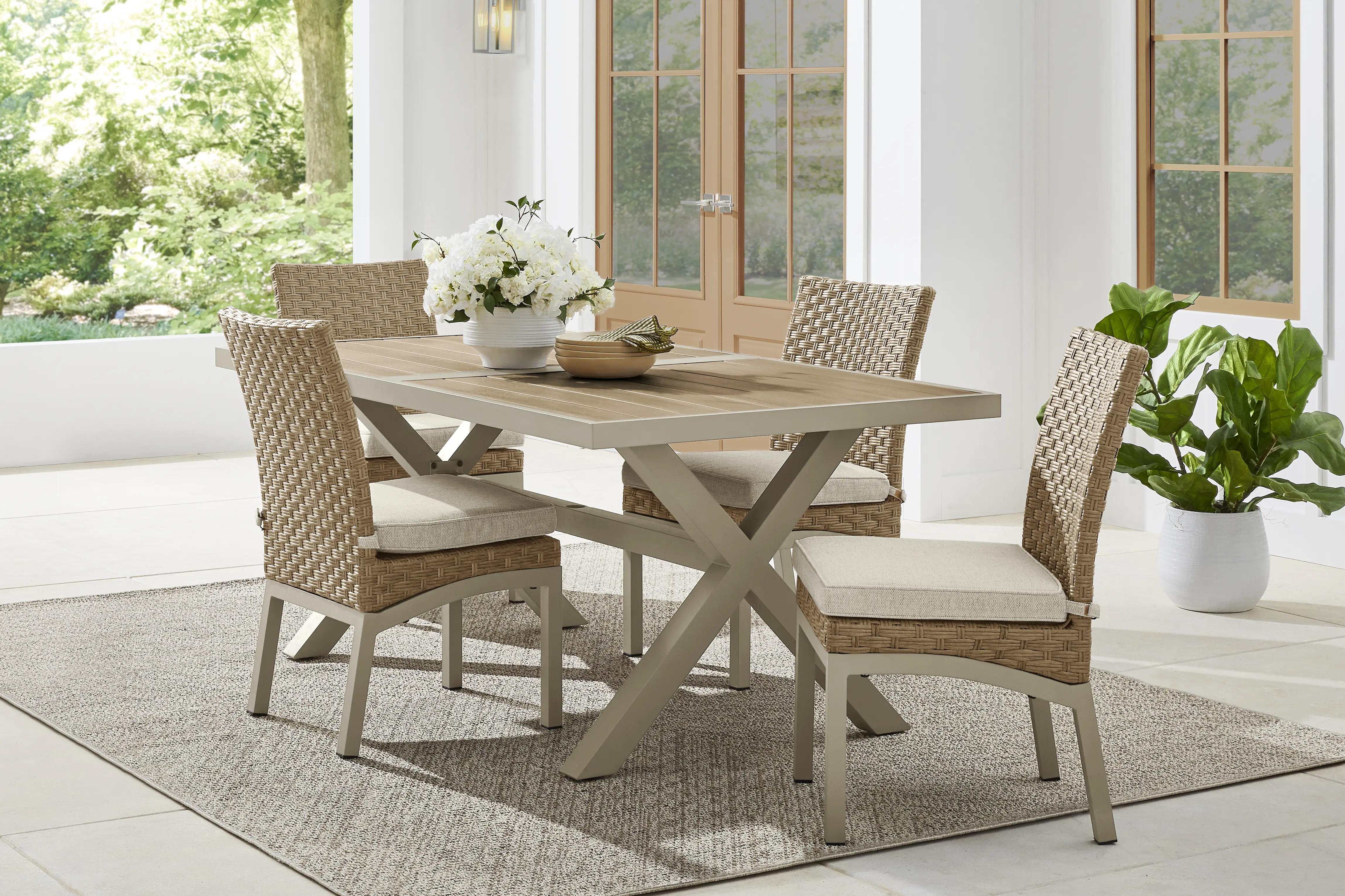 Rialto II Natural 71 in. Outdoor Dining Table - Thumbnail - Image 2