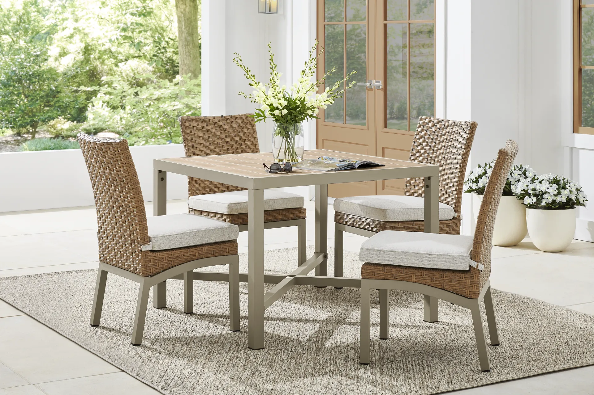 Rialto II Natural 40 in. Square Outdoor Dining Table - Image 2